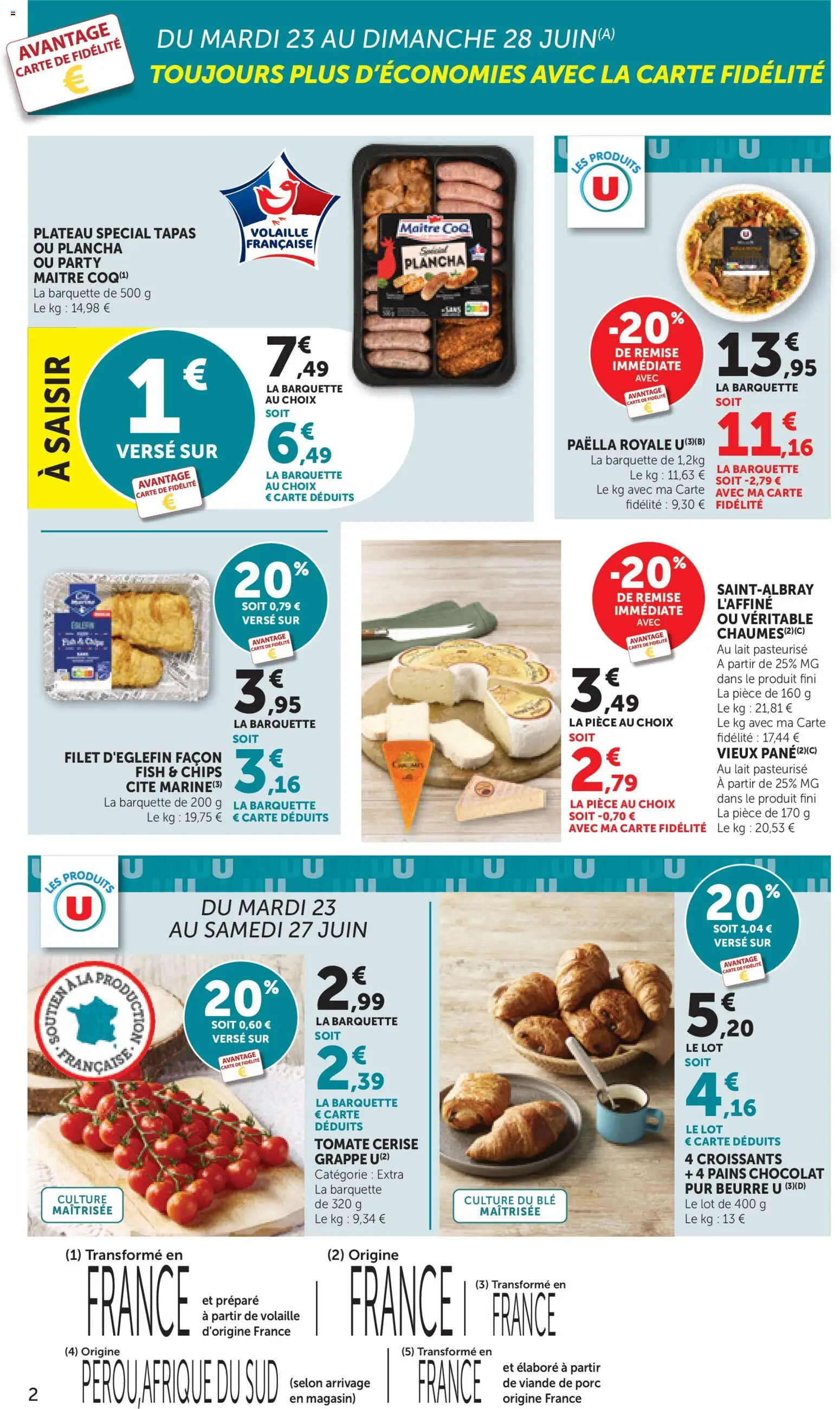 {H1} | Page: 2 | Produits: Plancha, Lait, Viande, Chips
