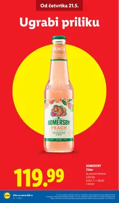 SOMERSBY Cider, Sa ukusom breskve 4,5% Vol. - pregled Lidl kataloga - važi od 21.05.2026 | Strana: 8