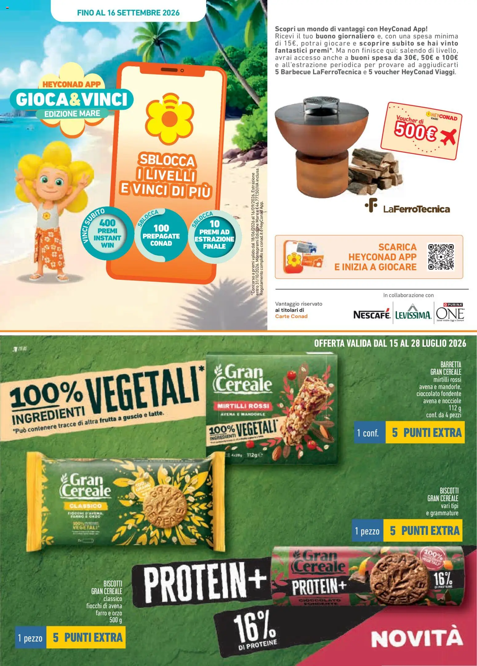 Volantino Conad del 15/07/2026 | Pagina: 3 | Prodotti: Biscotti, Barbecue, Barretta, Farro