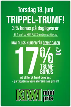 Forhåndsvisning av Kiwi TRIPPEL-TRUMF! gyldig fra 18.06.2026