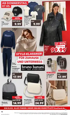 Hose, je 17.99 ab 07.05.2026 gültig | Seite: 46 | Produkte: T-Shirt, Pullover, Handtasche, Rucksack