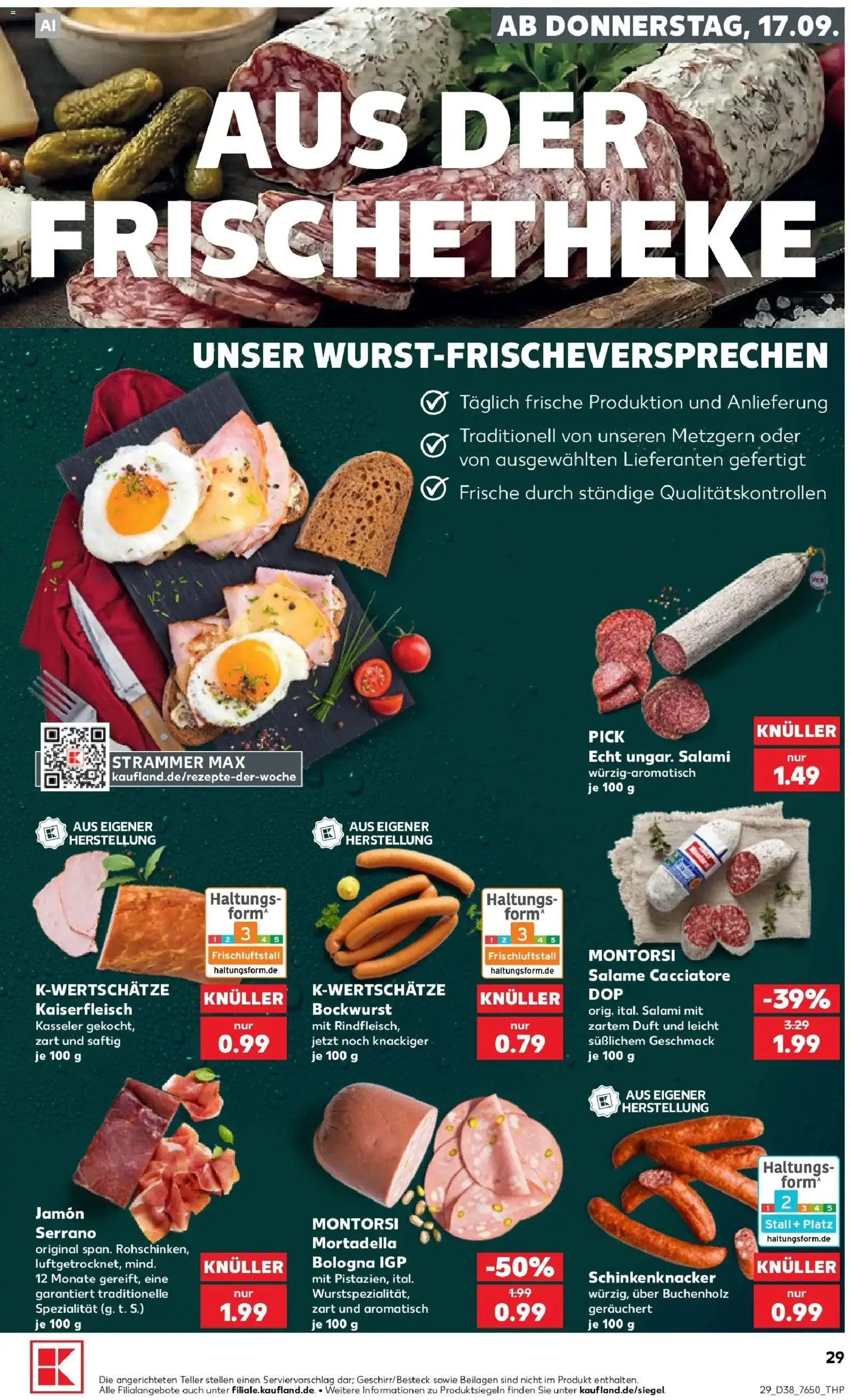 Prospekt Kaufland ab 14.09.2026 » Angebote Online zum Blättern | Seite: 41 | Produkte: Beilagen, Bockwurst, Duft, Salami