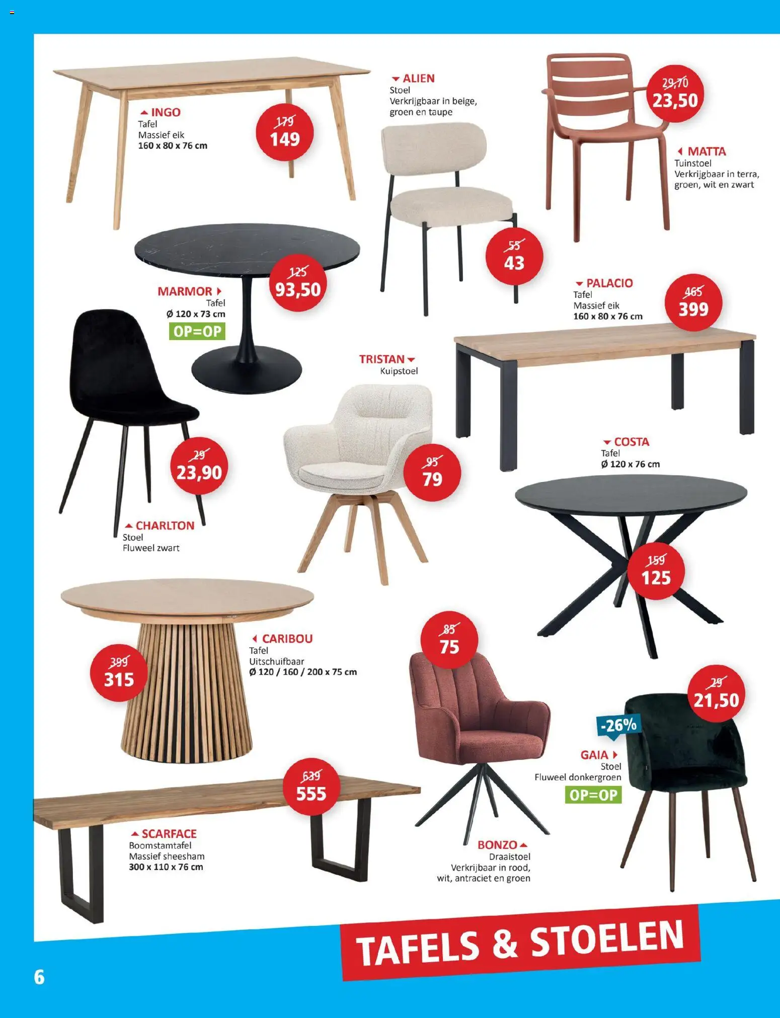 {H1} | Pagina: 6 | Producten: Tafel, Stoel