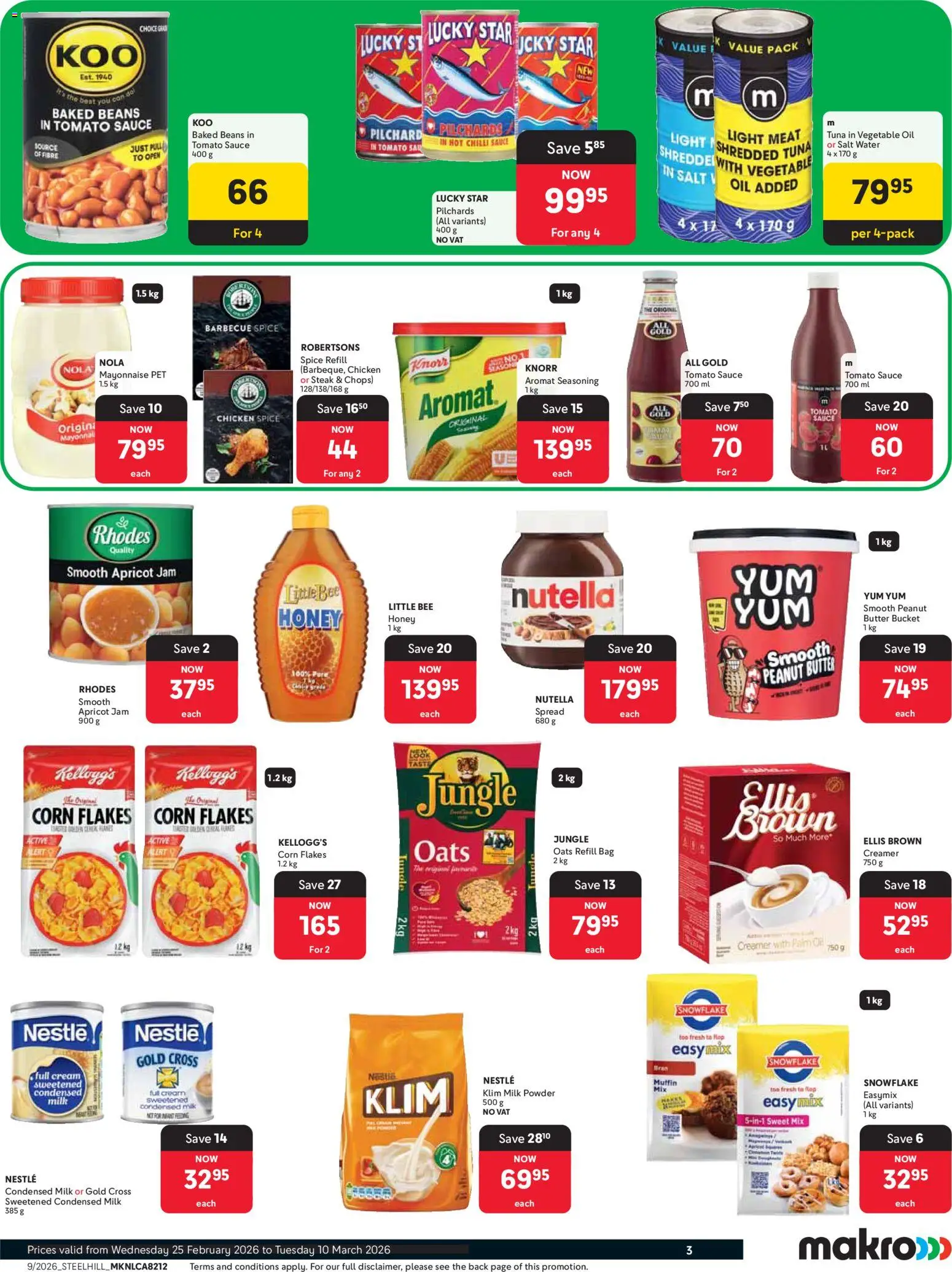 New Makro catalogue – valid from 25.02.2026 | Page: 3 | Products: Tuna, Chicken, Mayonnaise, Salt