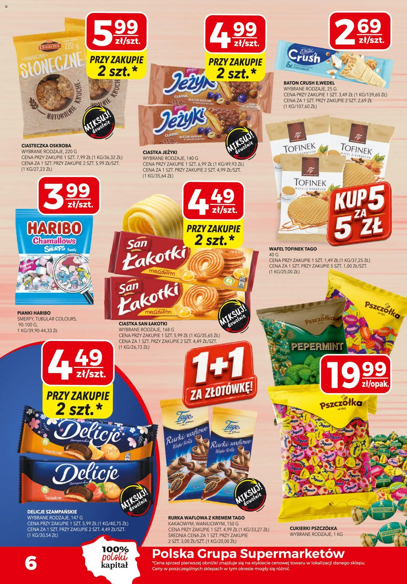 Top Market gazetka od 16.07.2026 | Strona: 6 | Produkty: Baton, Pianki, Rurki waflowe, Ciasteczka