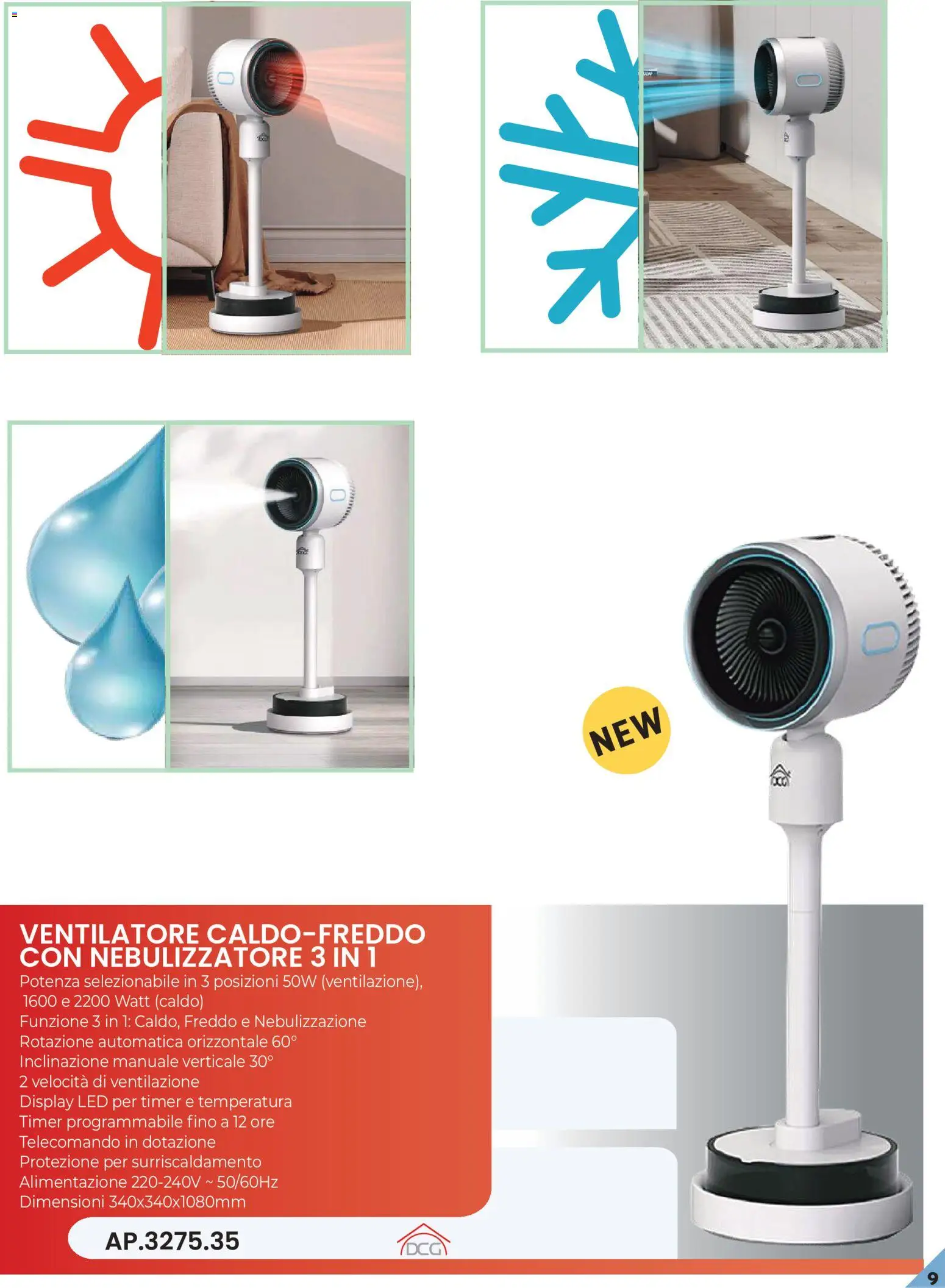 Volantino GBC del 22/10/2026 | Pagina: 9 | Prodotti: Ventilatore, Telecomando, Nebulizzatore