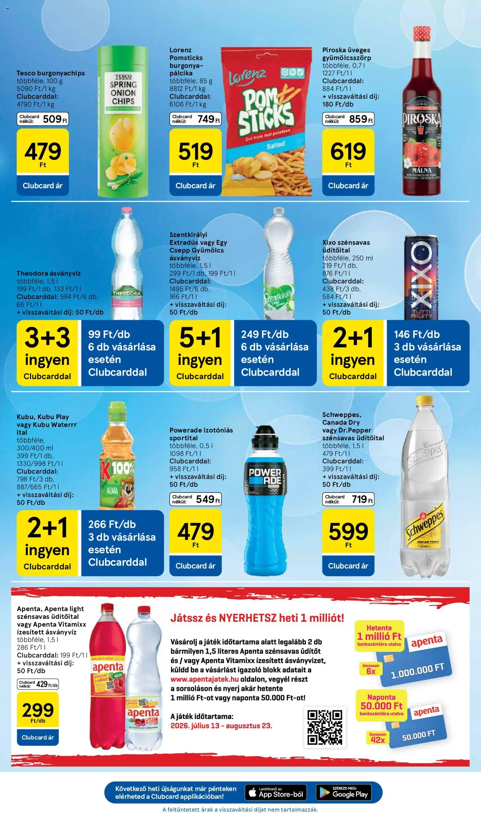 Tesco akciós ujság - amely érvényes a következő dátumtól: 2026.07.16. | Oldal: 23 | Termékek: Málna, Apenta, XIXO, Alma