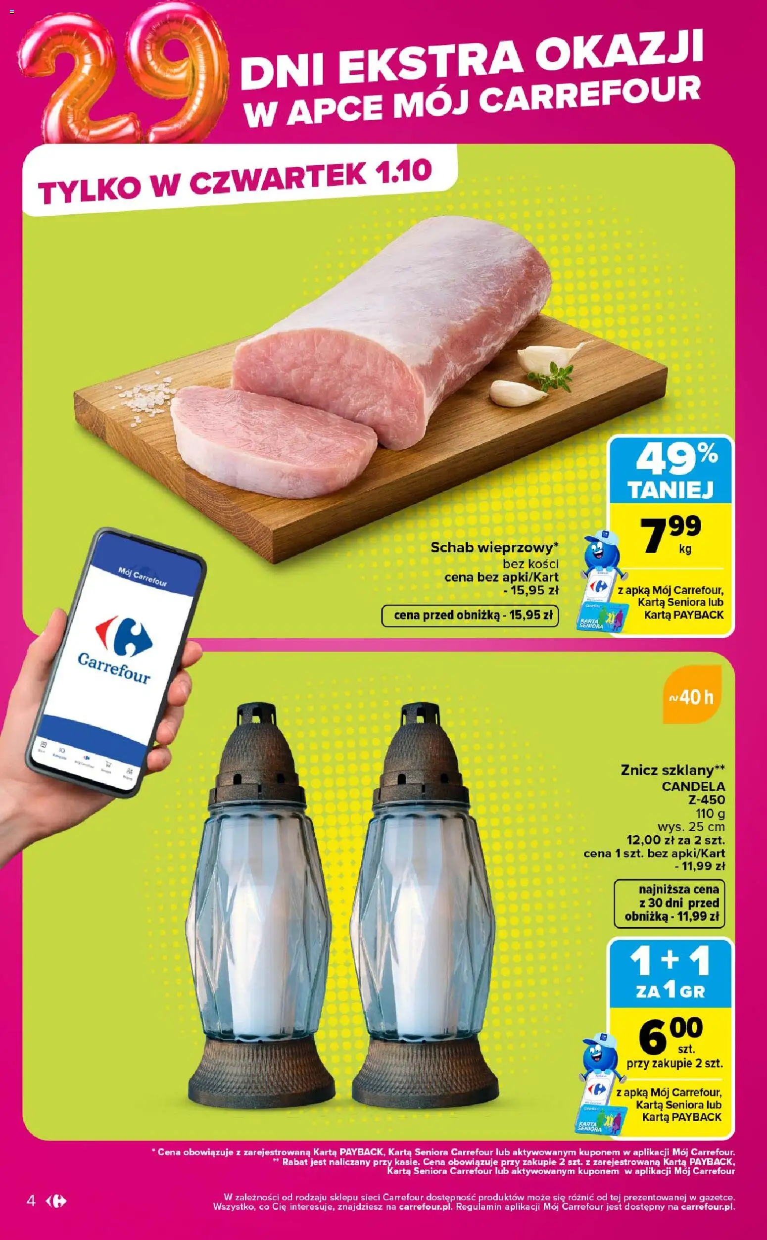 Carrefour gazetka - Market od 28.09.2026 | Strona: 4 | Produkty: Karta, Schab