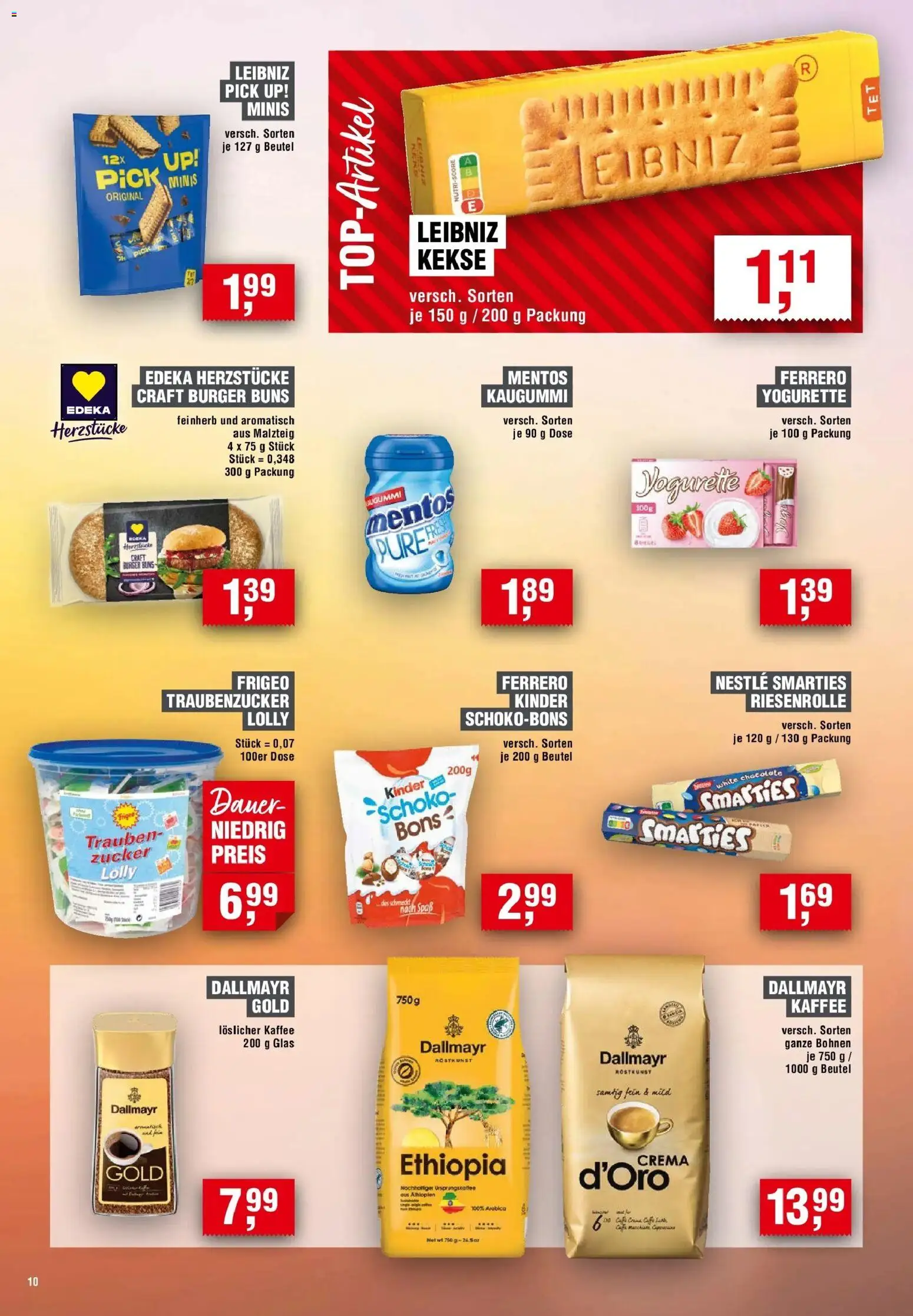 Edeka Prospekt Cottbus (ab 13.08.2026) » Angebote Online | Seite: 10 | Produkte: Kaugummi, Smarties, Dallmayr, Kekse