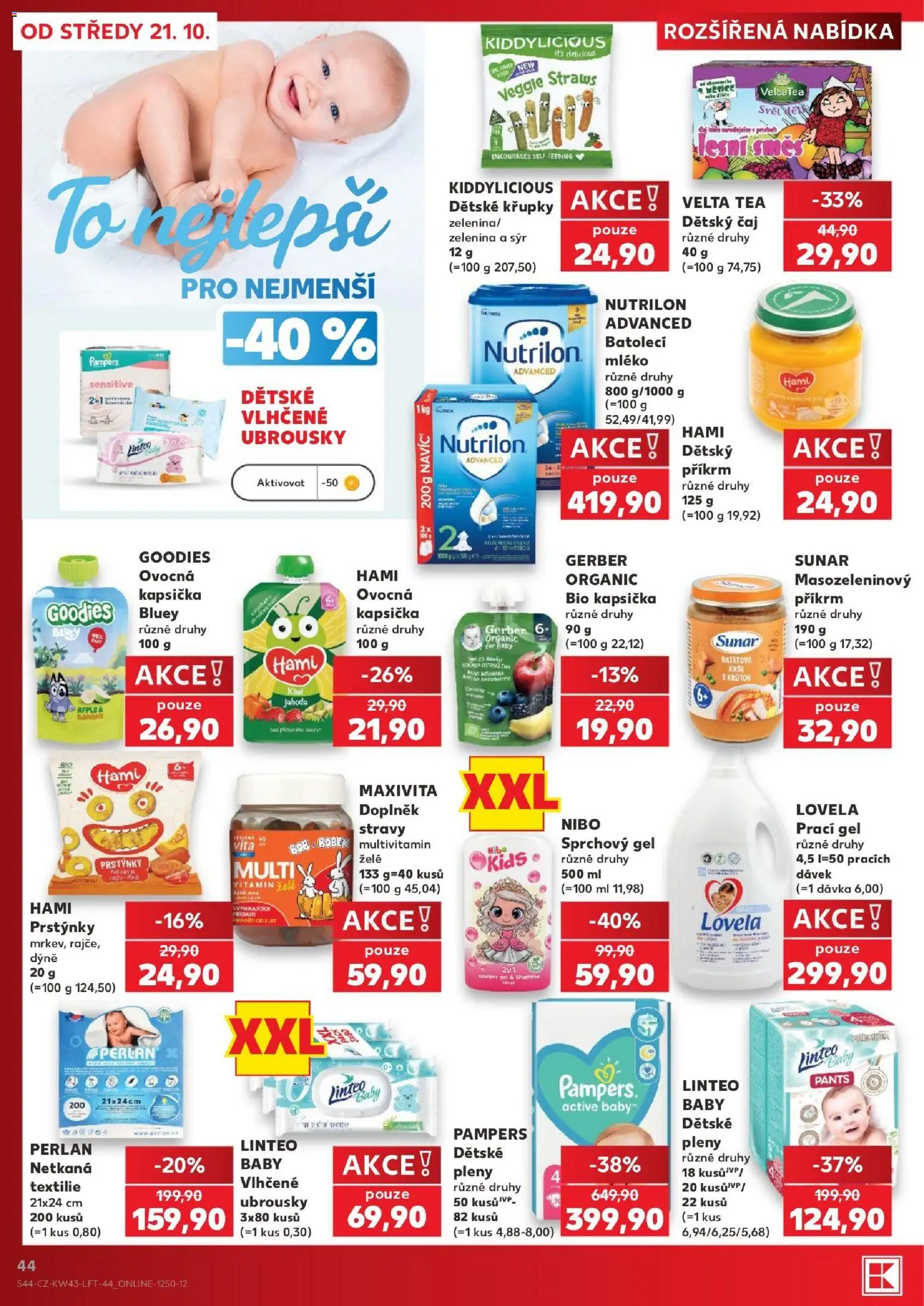 Kaufland leták - Plzeň Bory od 21.10.2026 | Strana: 44 | Produkty: Multivitamin, Sunar, Dýně, Hami