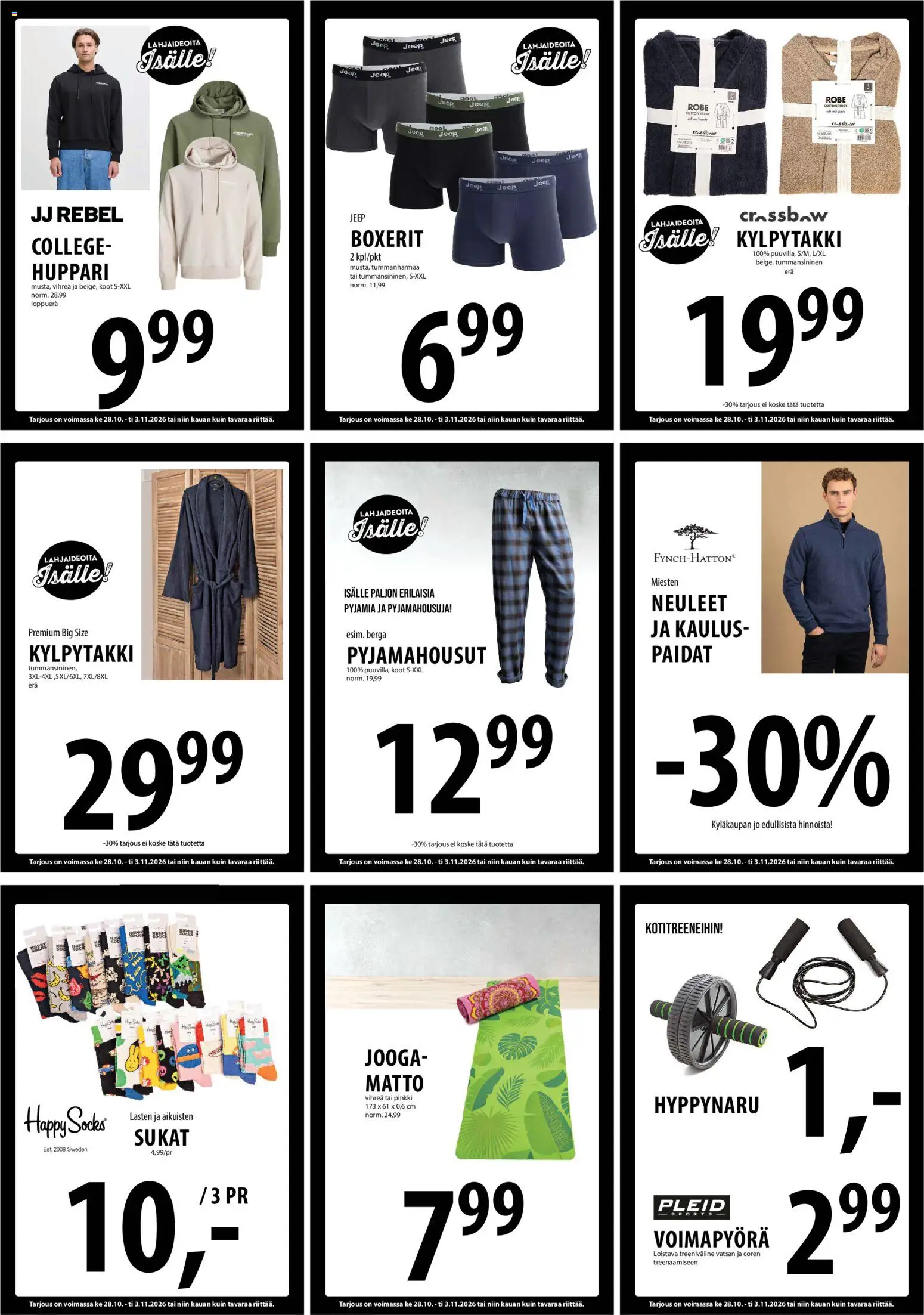Tuuri tarjoukset – voimassa 28/10/2026 alkaen | Sivu: 15 | Tuotteet: Hyppynaru, Huppari, Sukat, Kylpytakki