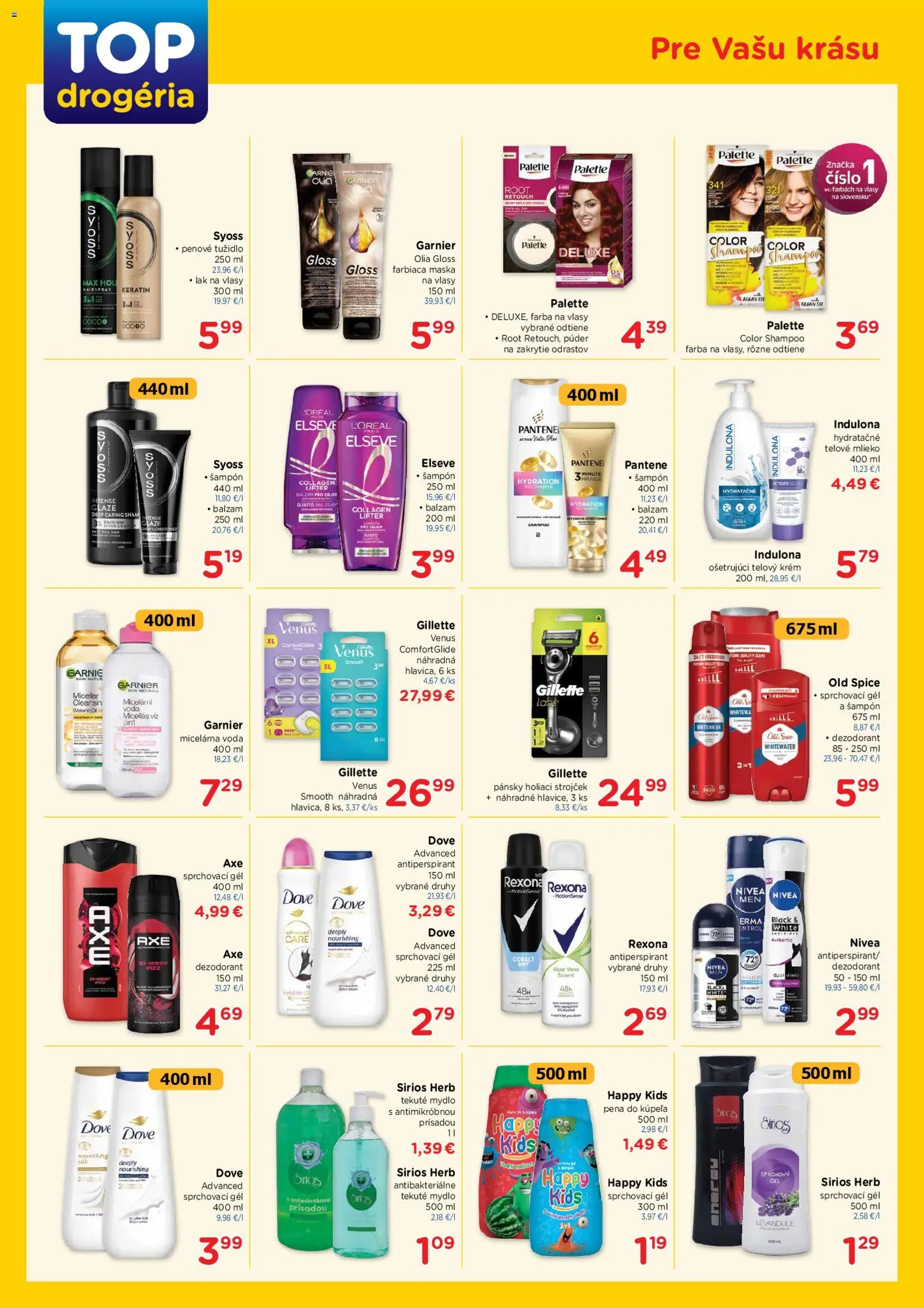 Nové TOP Drogéria akcie – leták je platný od 29.06.2026 | Strana: 3 | Produkty: Strojček, Holiaci strojček, Dezodorant, Voda