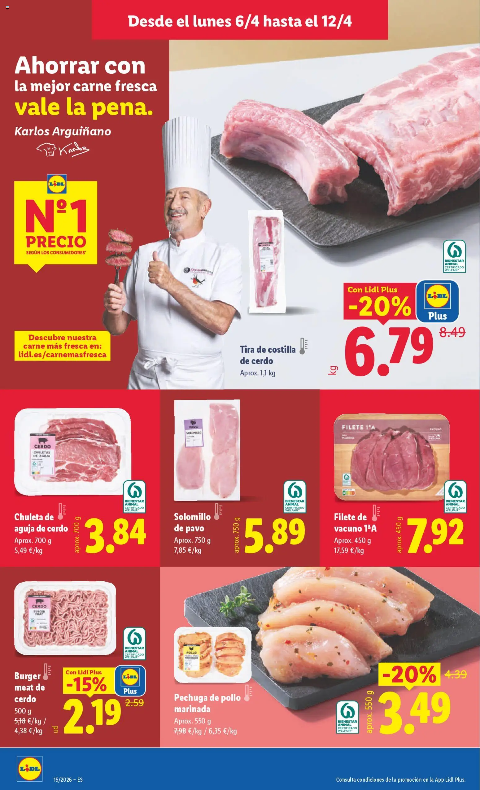 Lidl folleto │ válido desde el 06.04.2026 | Página: 6 | Productos: Cerdo, Costilla de cerdo, Filete