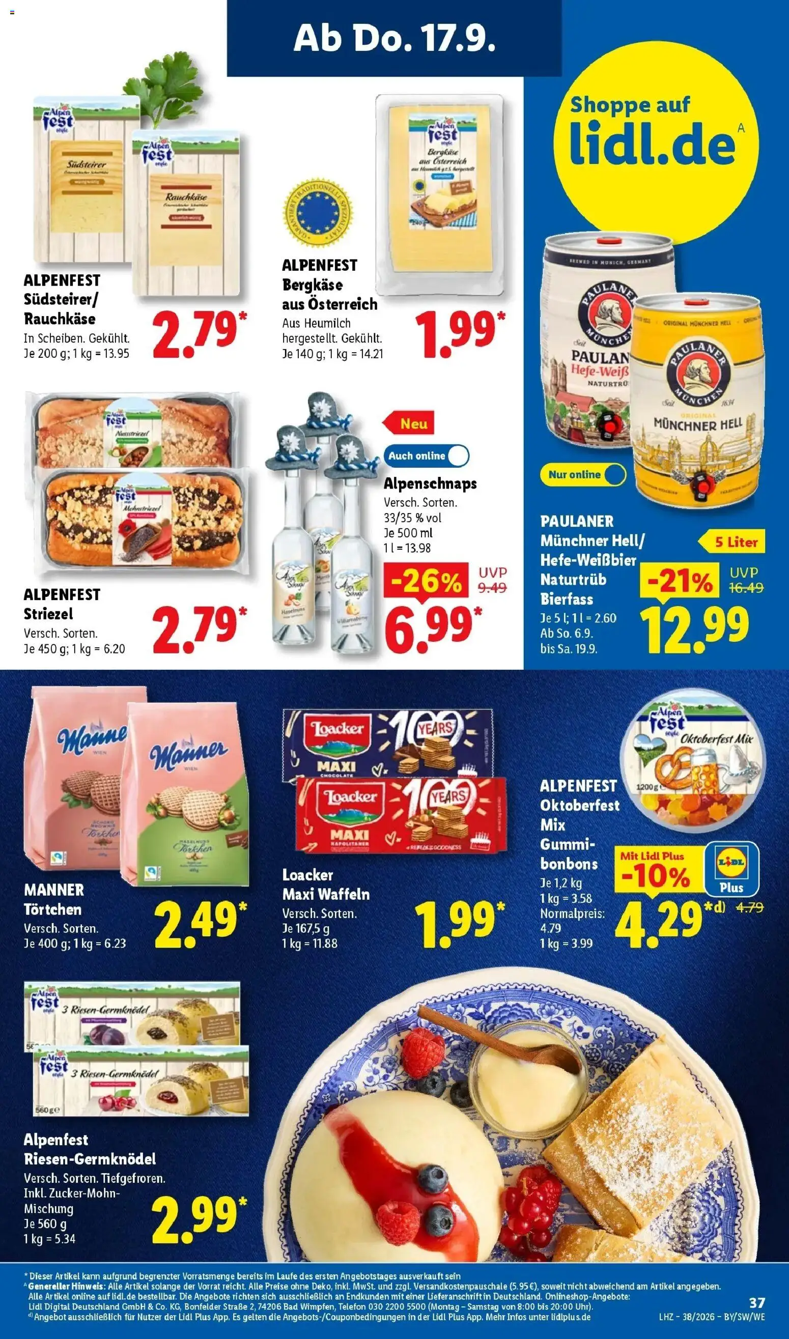 Lidl Prospekt Freudenstadt (ab 14.09.2026) zum Blättern » Angebote | Seite: 61 | Produkte: Bad, Waffeln, Telefon, Paulaner