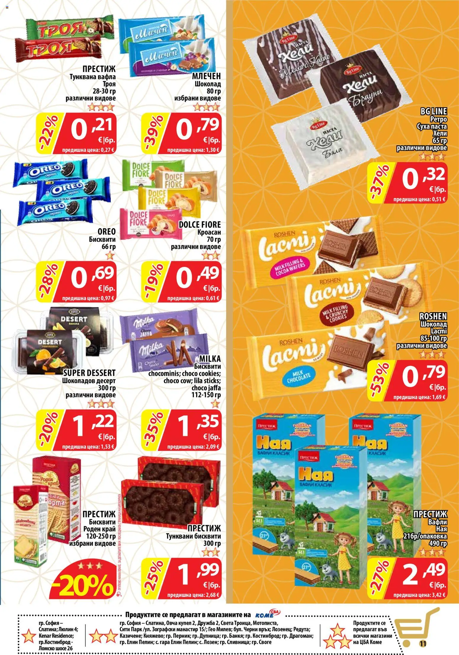 {H1} | Страница: 13 | Продукти: Брауни, Тунквана вафла, Вафла, Вафли