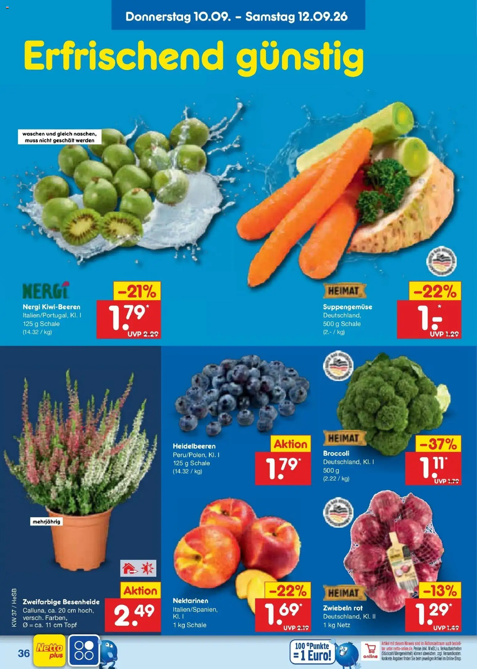 Netto Marken-Discount Prospekt Hamburg – gültig ab 07.09.2026 | Seite: 52 | Produkte: Nektarinen, Heidelbeeren, Zwiebeln