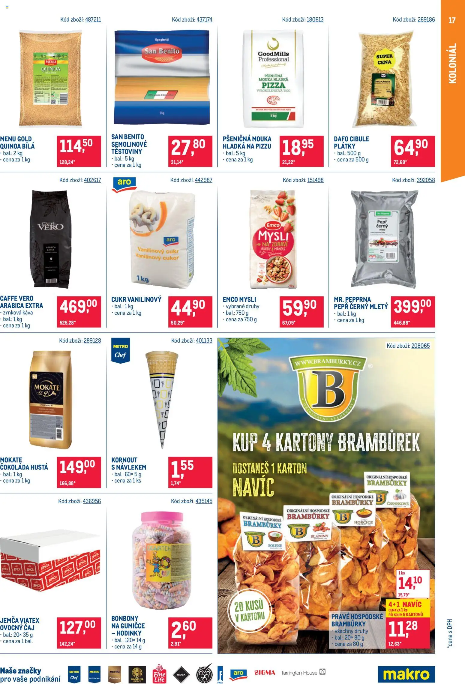 Makro leták - Gastronomie od 03.06.2026 | Strana: 17 | Produkty: Bramburky, Hodinky, Cukr, Mandle