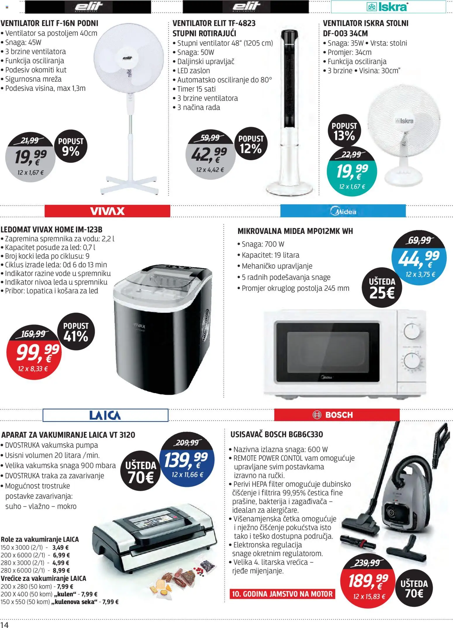 Centar Tehnike katalog | vrijedi od 06.07.2026 | Stranica: 14 | Proizvodi: Ventilator, Ledomat, Četka, Sat