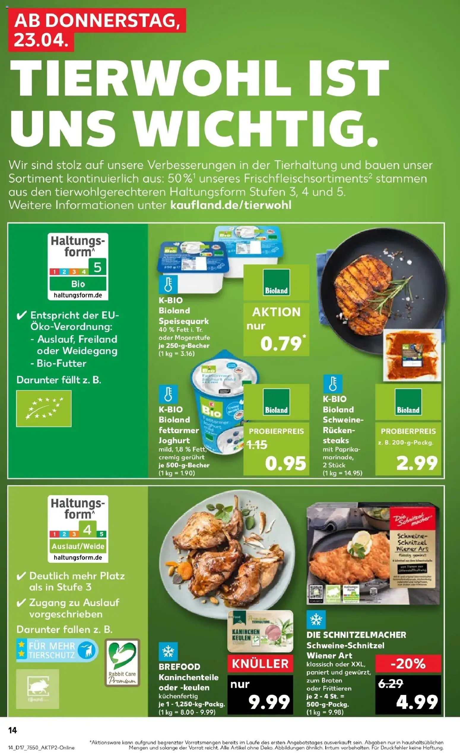 Kaufland Prospekt Ettlingen	 – gültig ab 20.04.2026 | Seite: 26 | Produkte: Joghurt, Schnitzel, Steak, Speisequark