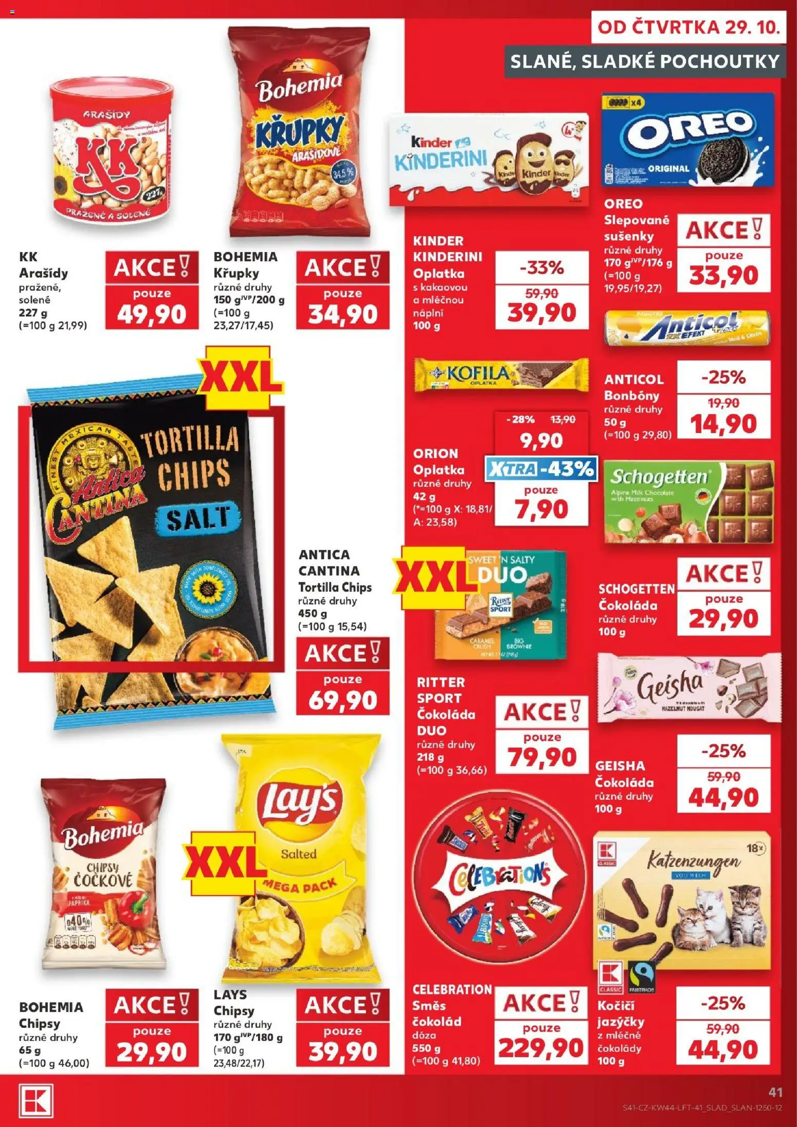 Kaufland leták - Ostrava od 29.10.2026 | Strana: 41 | Produkty: Čokoláda, Med, Arašídy, Tortilla