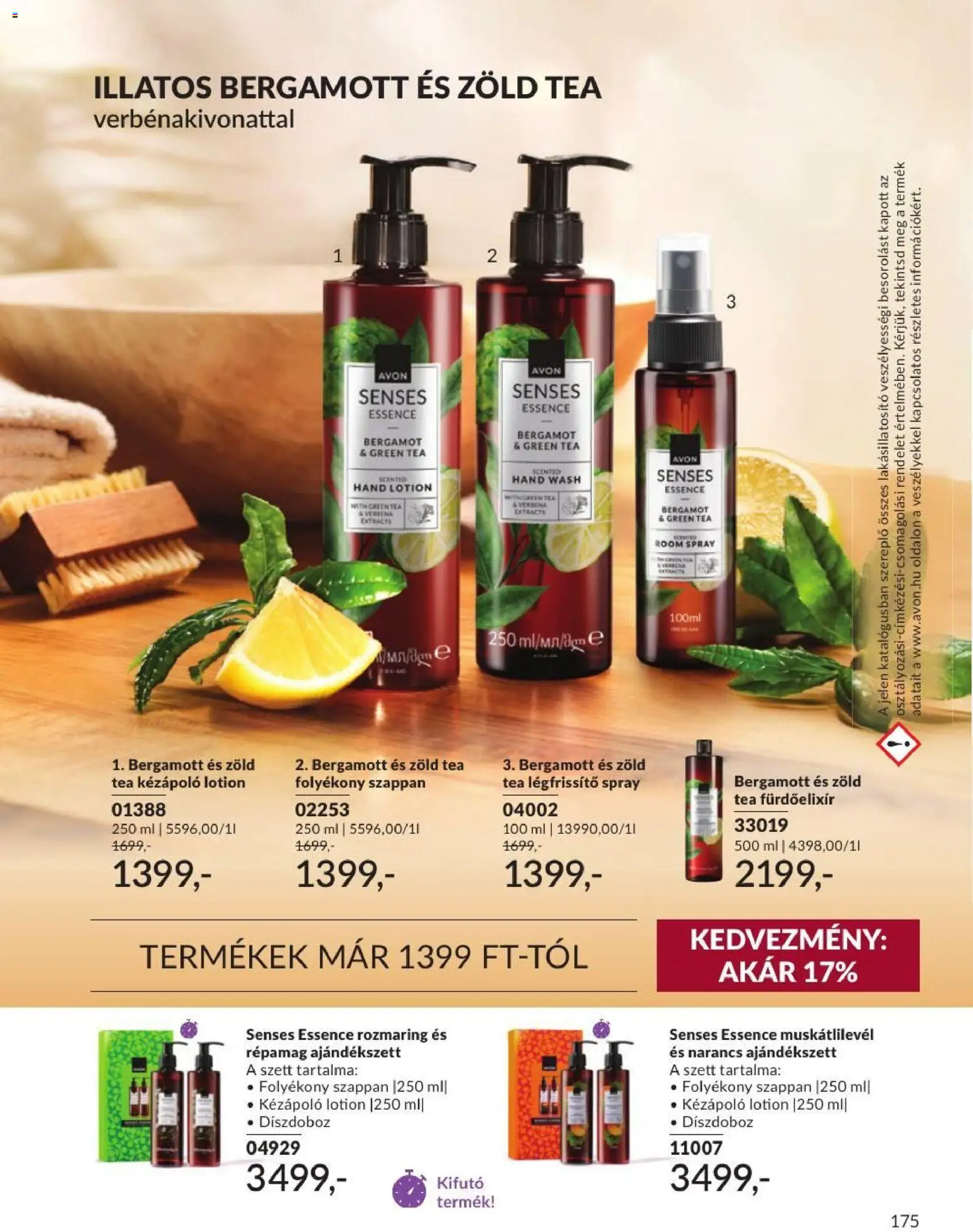 Avon akciós ujság - amely érvényes a következő dátumtól: 2026.09.01. | Oldal: 177 | Termékek: Légfrissítő spray, Folyékony szappan, Zöld tea, Szappan