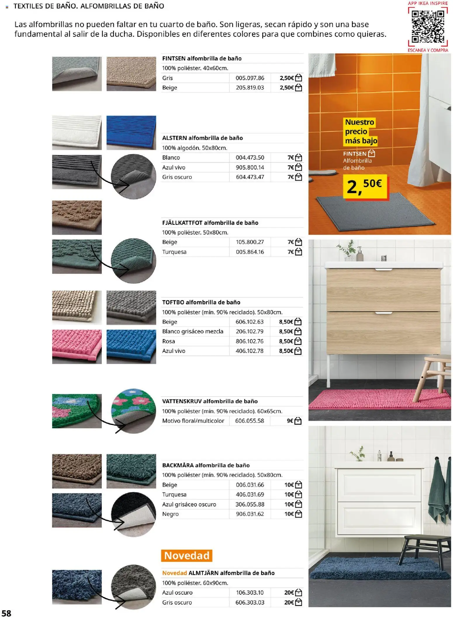 Catálogo IKEA Baños │ válido desde el 01/02/2026 | Página: 58 | Productos: Alfombrilla, Baño