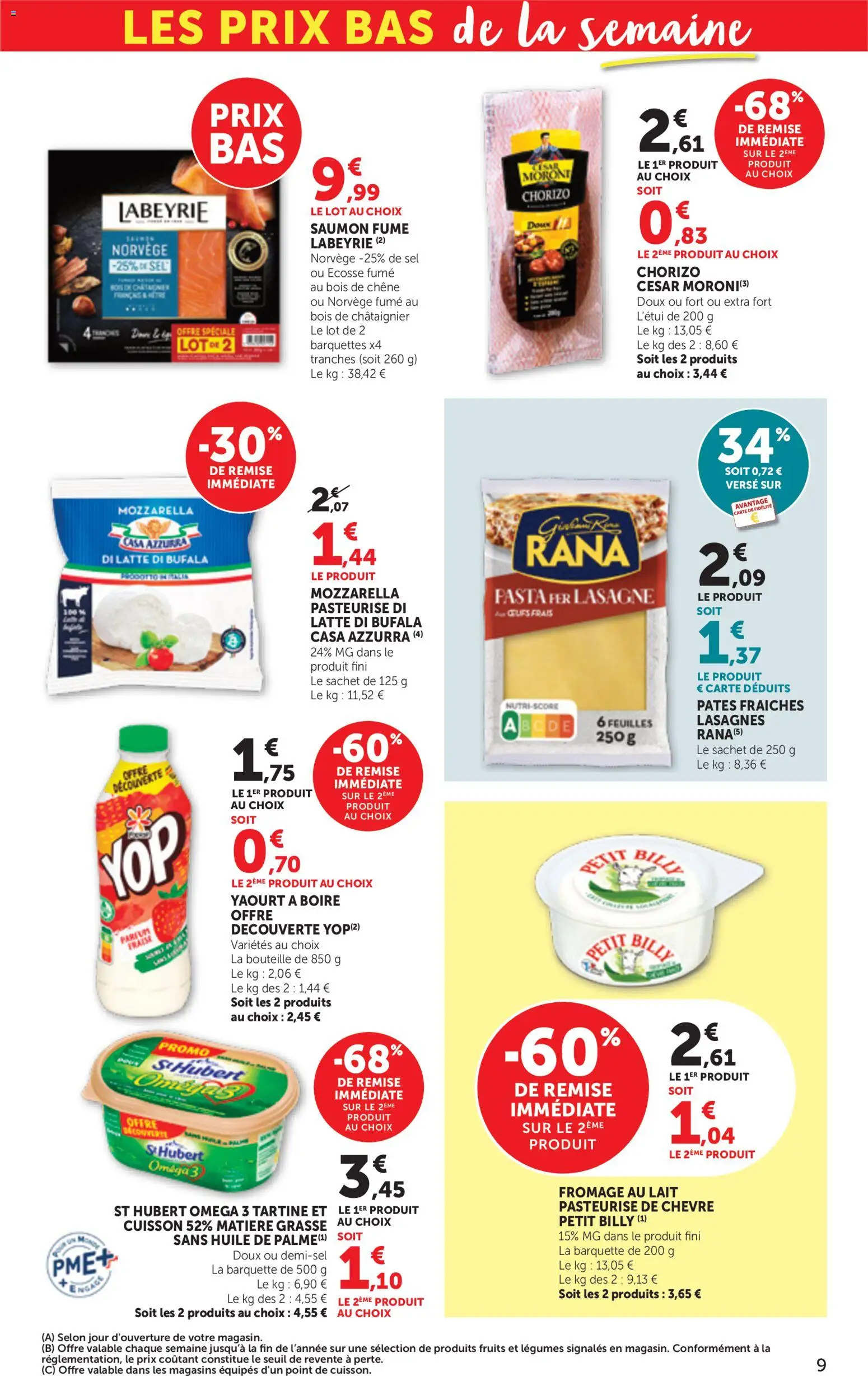 {H1} | Page: 9 | Produits: Fraise, Mètre, Mozzarella, Pâtes fraîches
