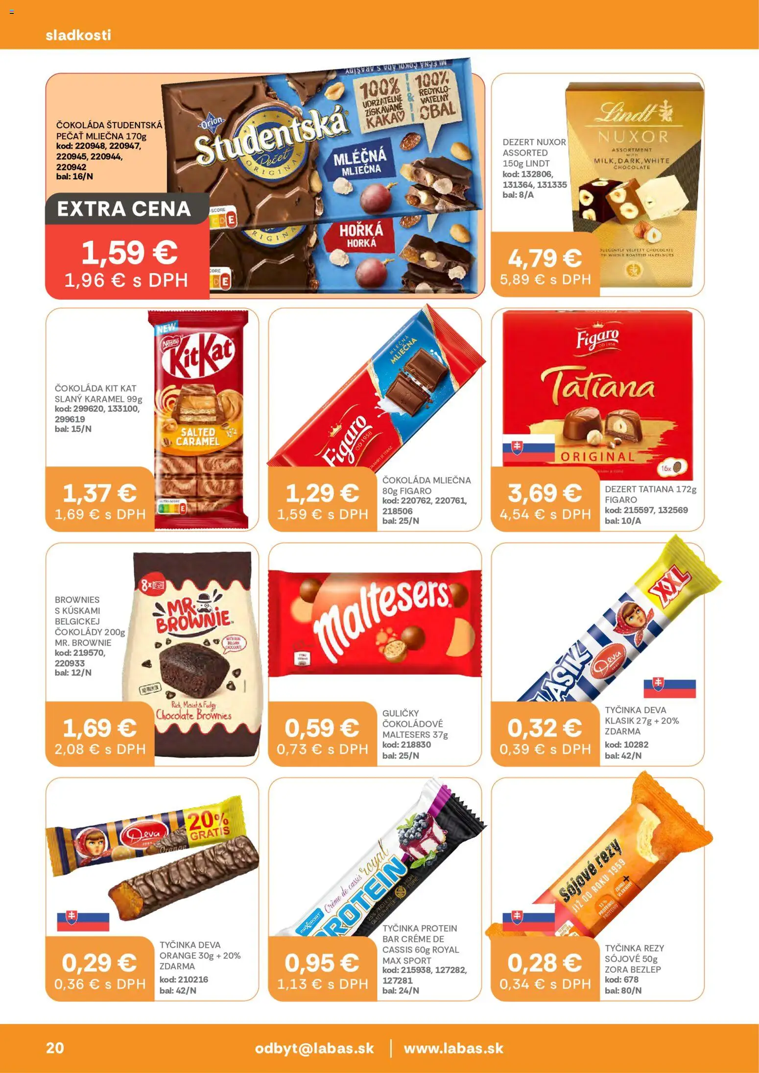 Nové Labaš akcie – leták je platný od 17.07.2026 | Strana: 20 | Produkty: Protein, Čokoláda, Arašidy, Kakao