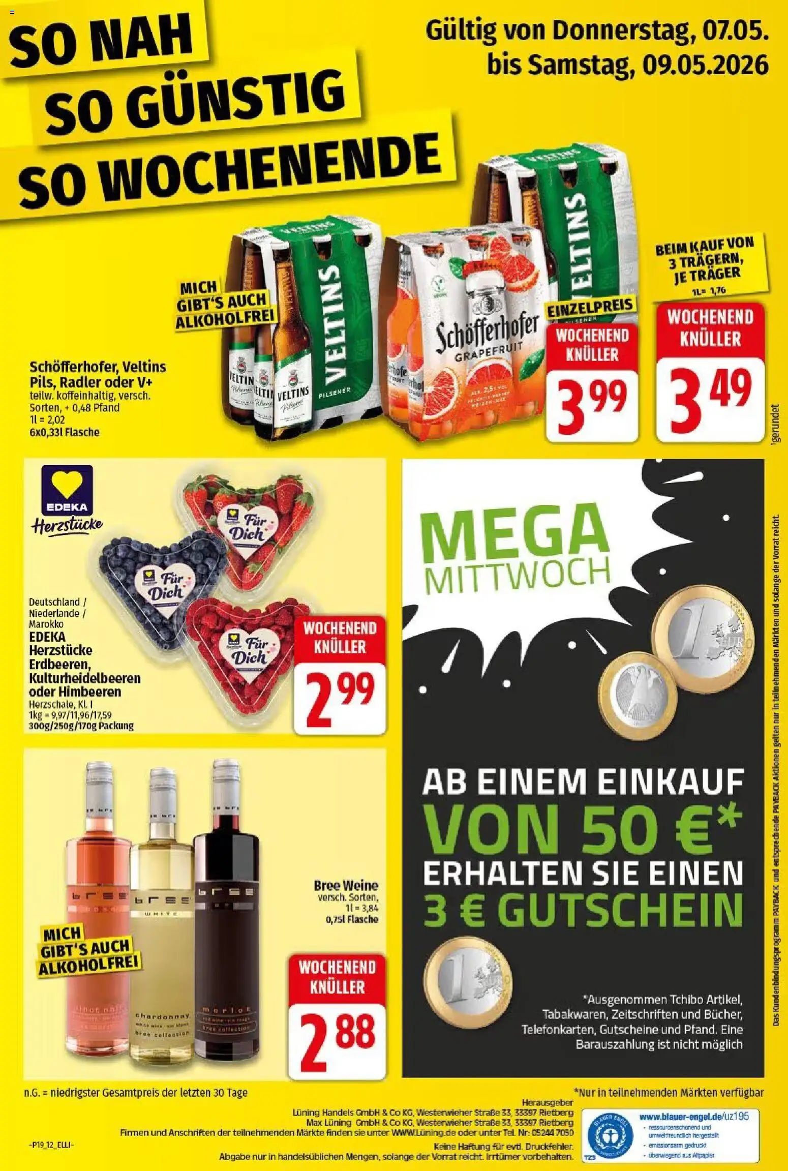 Elli Markt Prospekt Gütersloh – gültig ab 04.05.2026 | Seite: 12 | Produkte: Himbeeren, Bree, Radler, Veltins