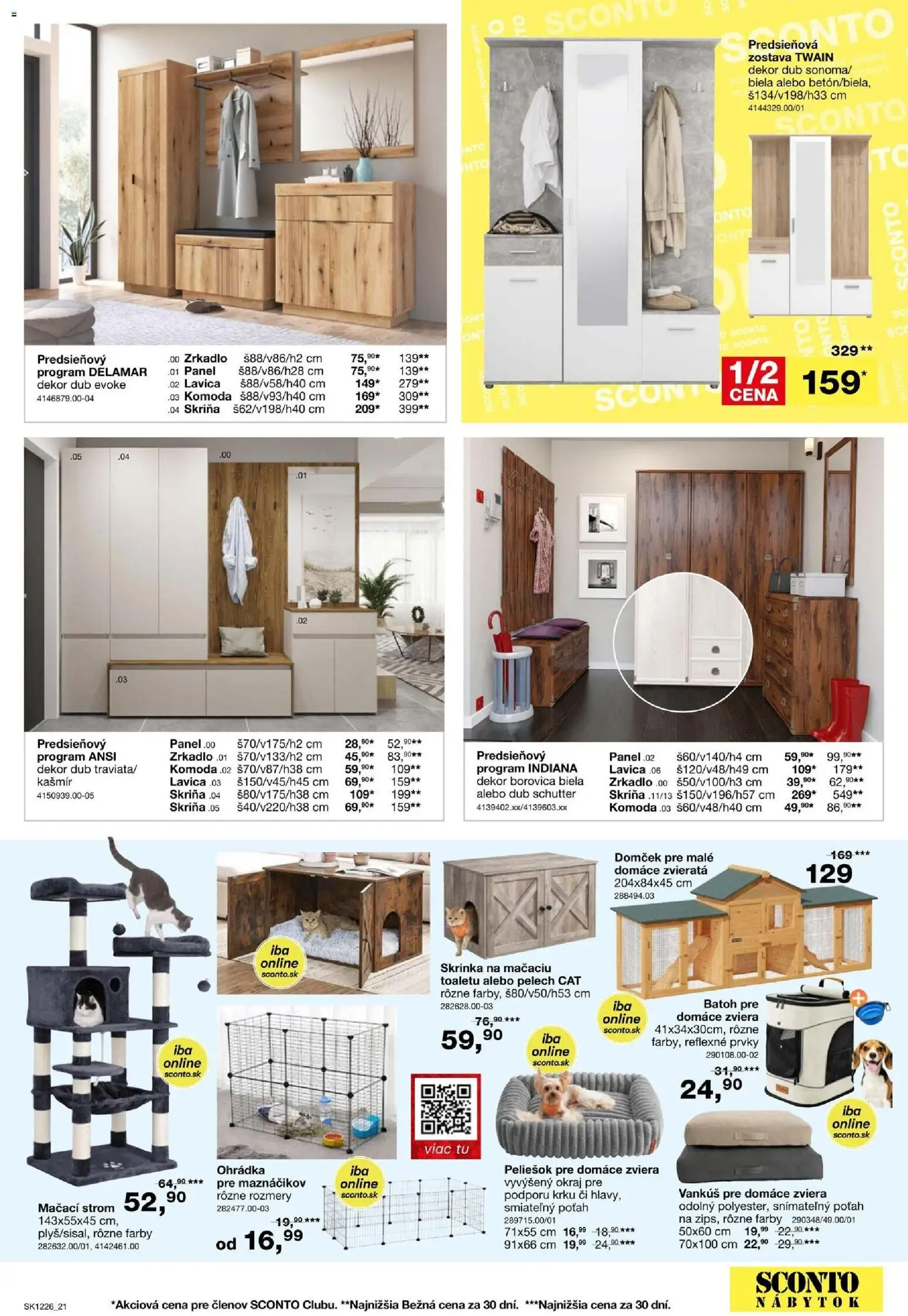 Nové Sconto nábytok akcie – leták je platný od 23.09.2026 | Strana: 21 | Produkty: Nábytok, Skriňa, Predsieňová zostava, Vankúš