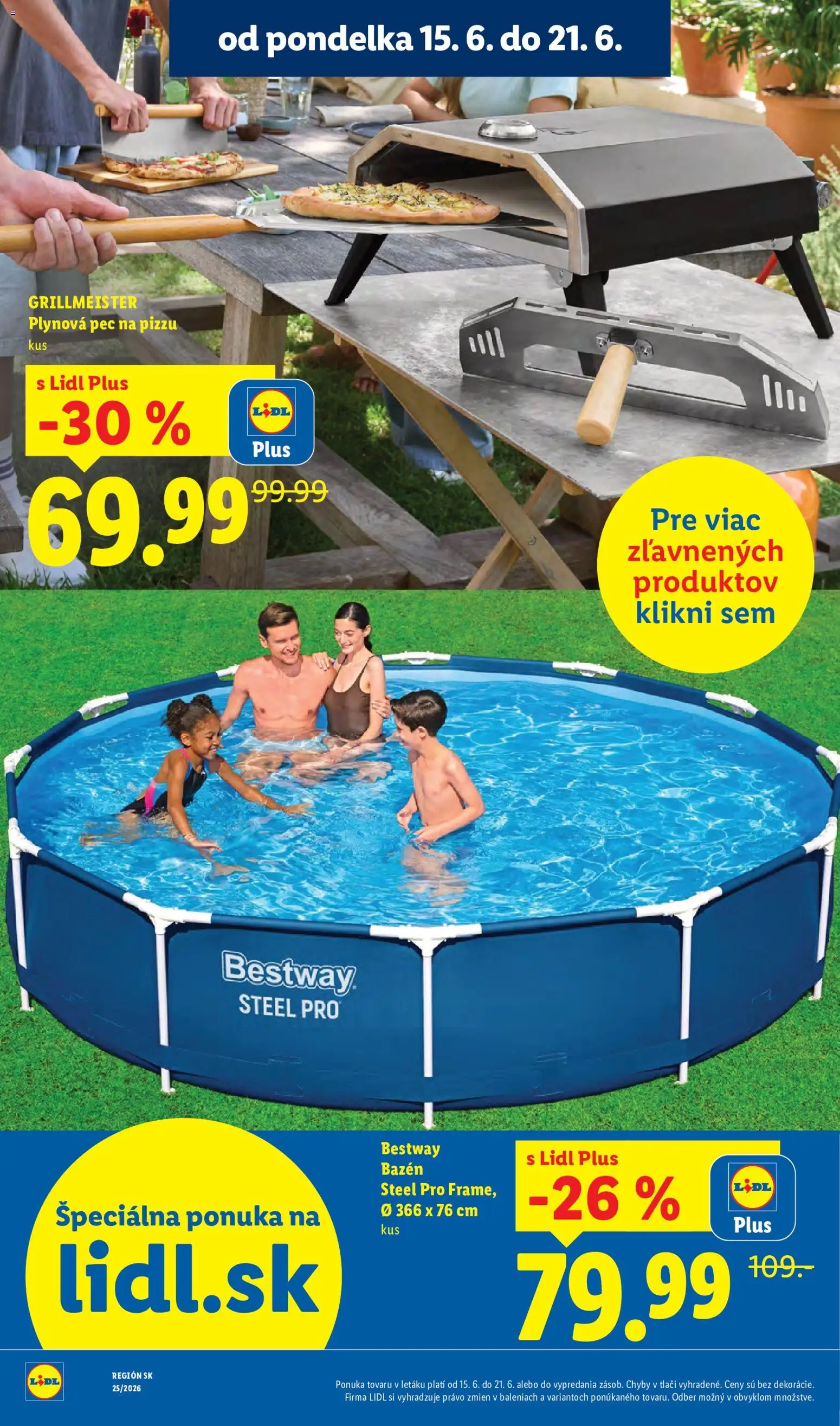 Nové Lidl akcie – leták je platný od 15.06.2026 | Strana: 8 | Produkty: Pizza, Bazén, Pec