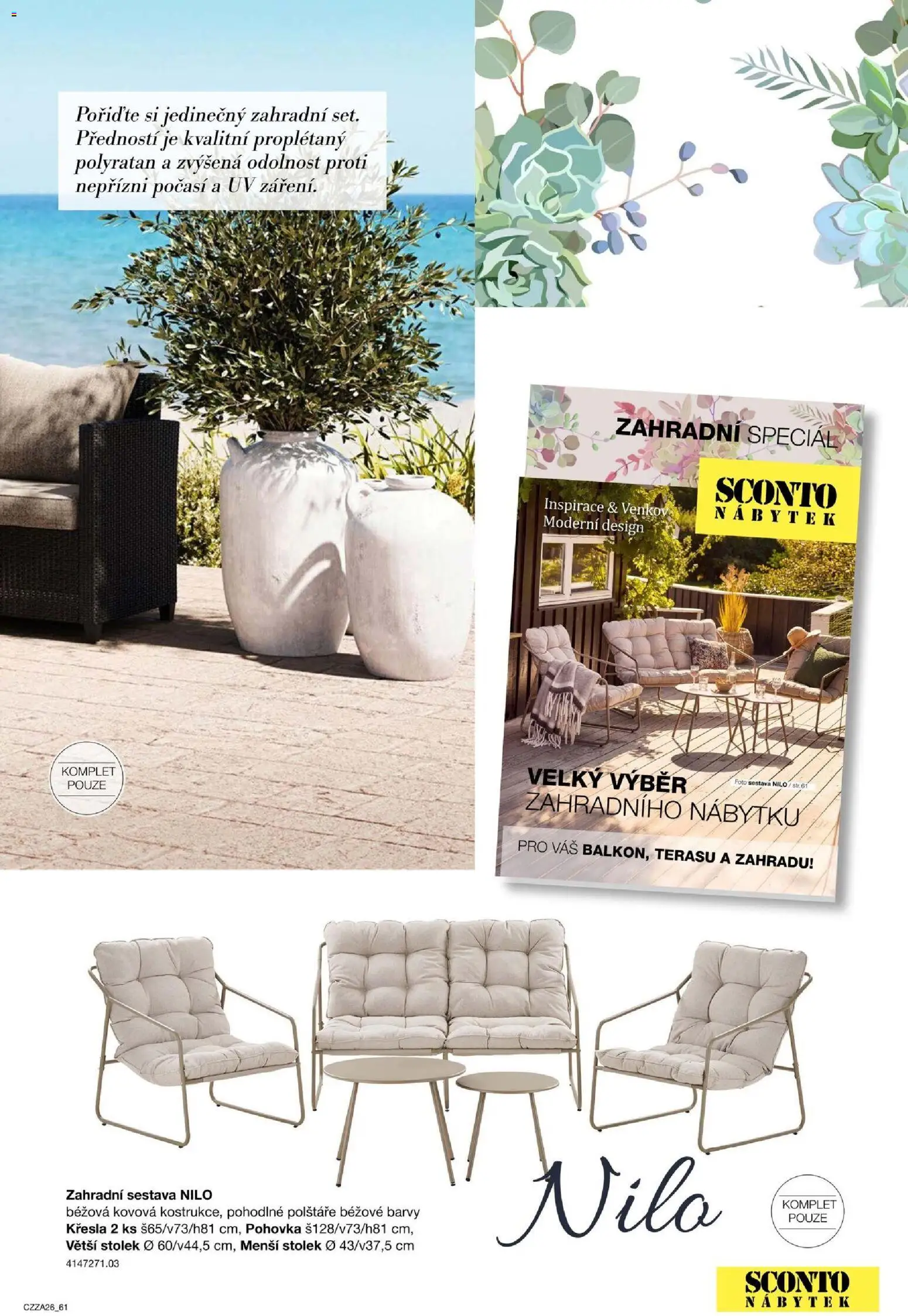 Sconto nábytek katalog - Zahradní speciál od 01.01.2026 | Strana: 61 | Produkty: Křesla, Nábytek, Stolek, Barvy