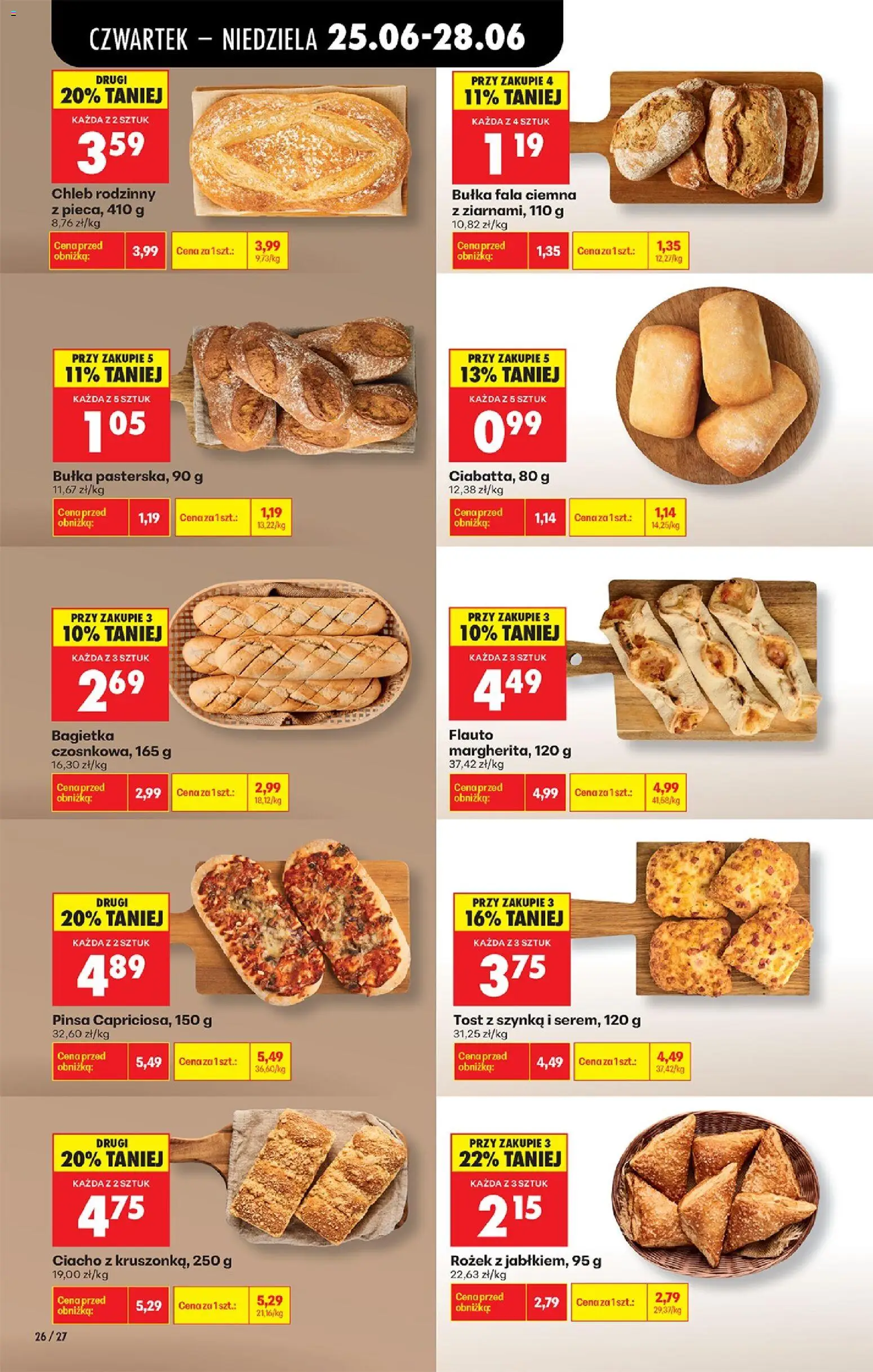 Biedronka gazetka od czwartku od 25.06.2026 | Strona: 30 | Produkty: Bułka, Bagietka, Pizza, Pinsa