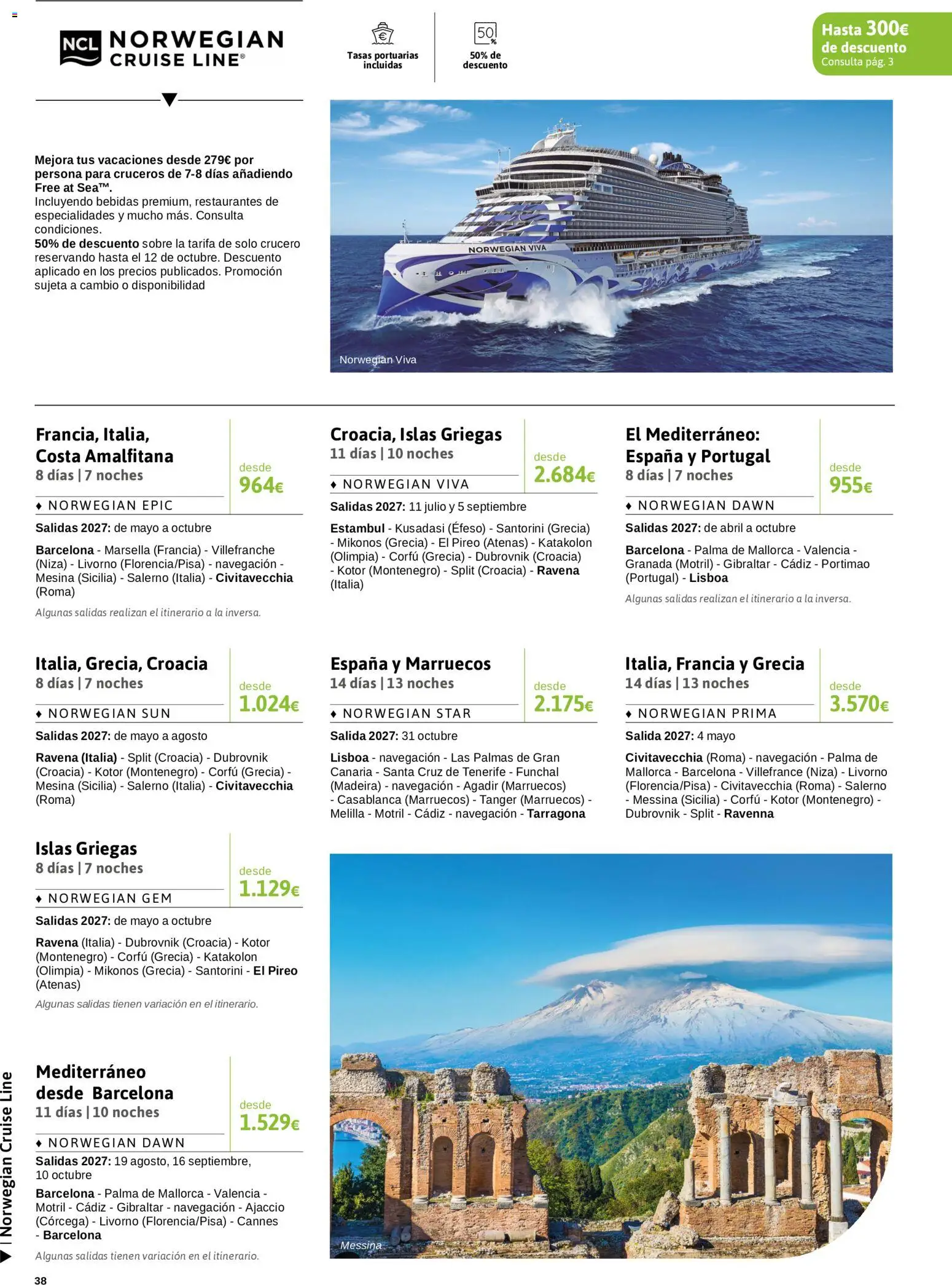 Viajes El Corte Inglés Crucero fantástico │ válido desde el 14/09/2026 | Página: 38 | Productos: Especialidades, Granada, Bebidas, Navegación