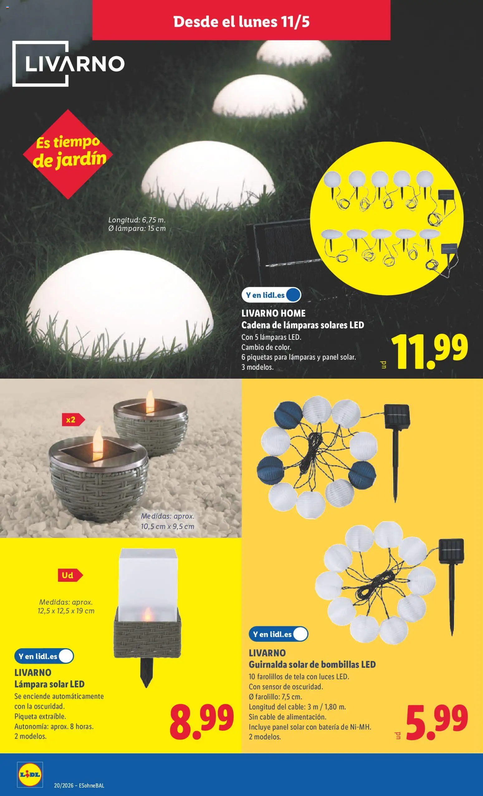 Lidl folleto de bazar │ válido desde el 11.05.2026 | Página: 14 | Productos: Cable, Απορρυπαντικό ρούχων σε σκόνη, Batería, Lámpara