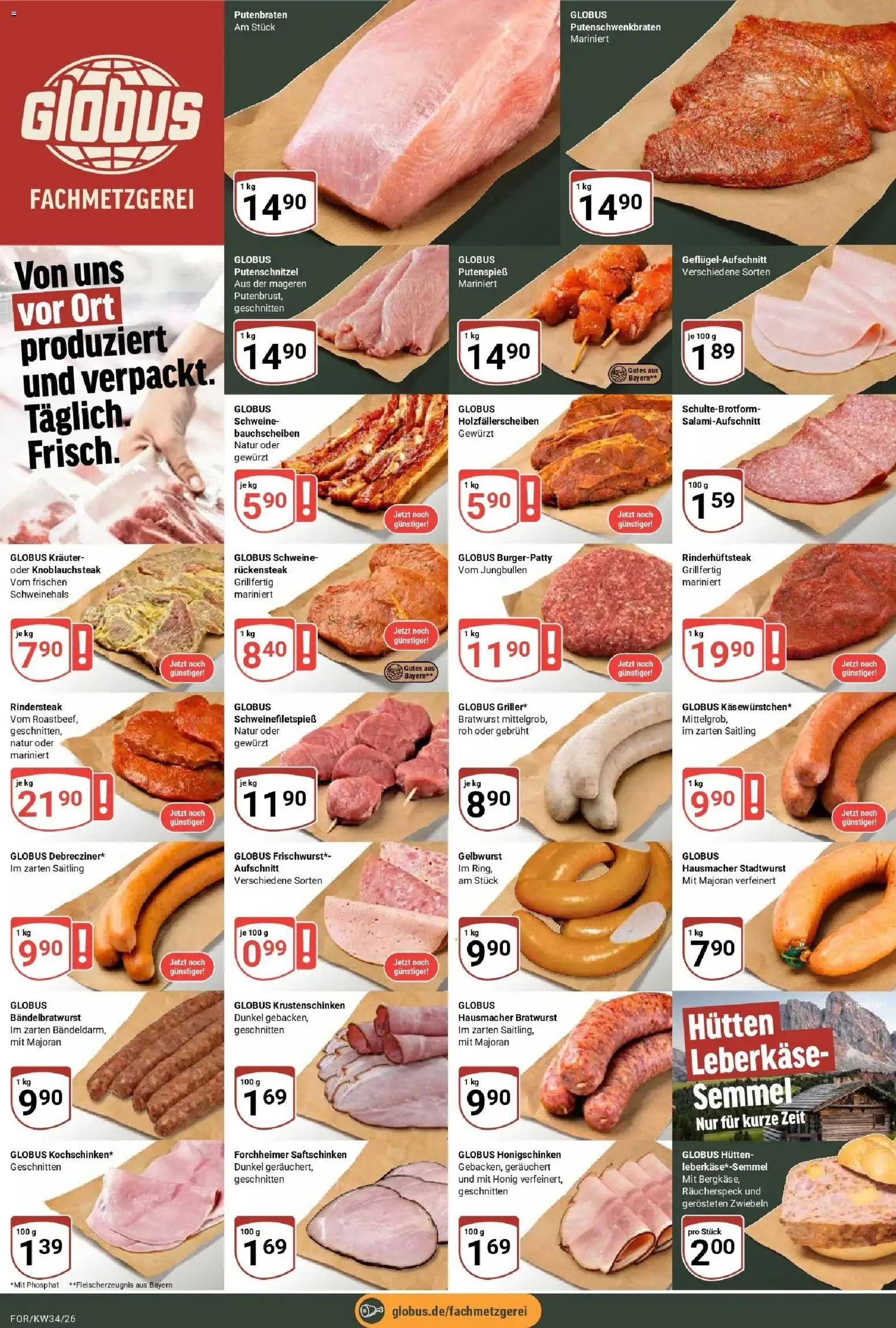 Globus Prospekt Forchheim (ab 17.08.2026) » Angebote online | Seite: 7 | Produkte: Bratwurst, Zwiebeln, Putenschnitzel, Leberkase