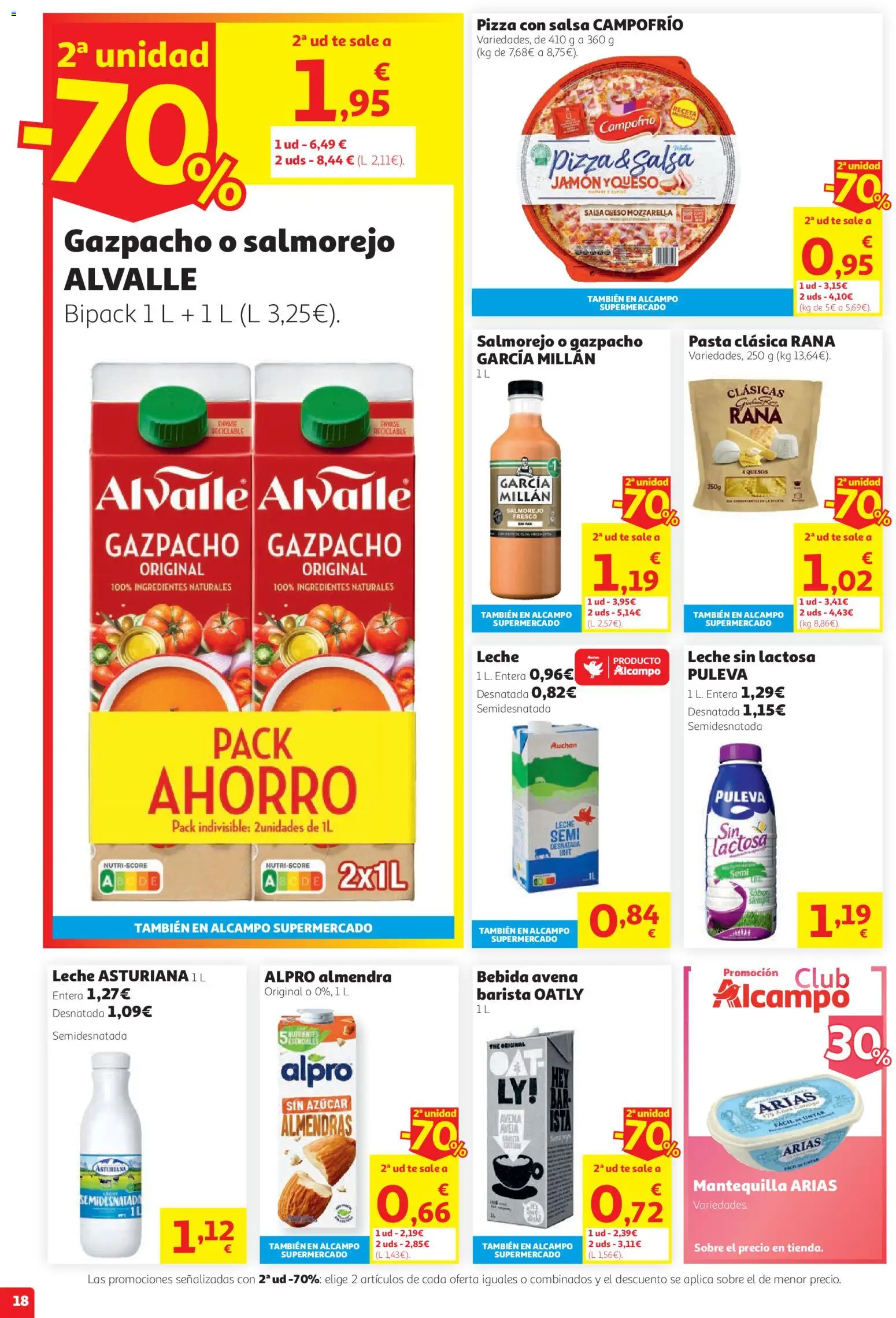 Alcampo HG Unico │ válido desde el 27/08/2026 | Página: 18 | Productos: Queso, Gazpacho, Azúcar, Mantequilla