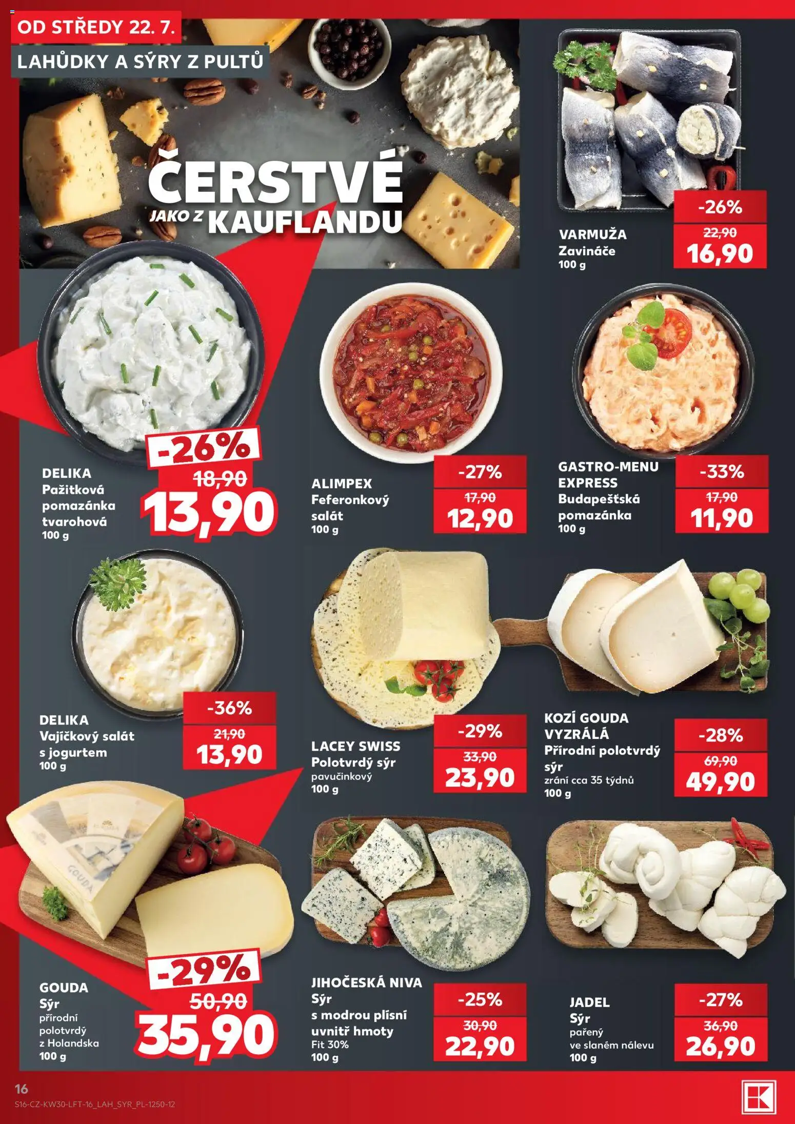 Kaufland leták od 22.07.2026 | Strana: 16 | Produkty: Sýr Gouda, Gouda, Sýr, Salát