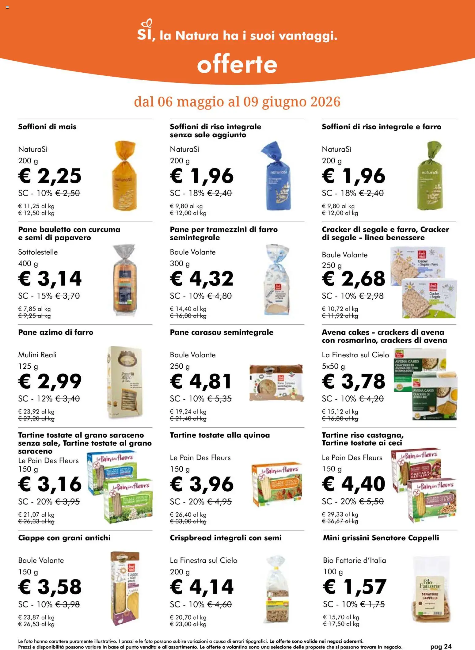 Volantino Natura Sì del 06.05.2026 | Pagina: 24 | Prodotti: Mais, Baule, Grissini, Quinoa