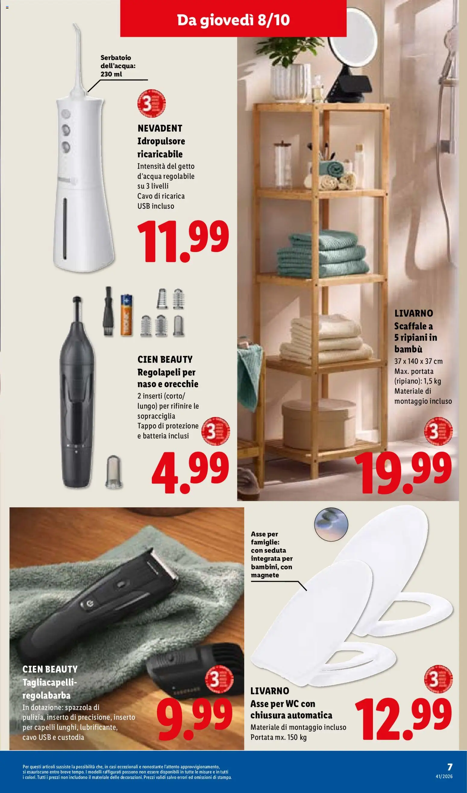 Volantino Lidl del 08/10/2026 | Pagina: 27 | Prodotti: Regolabarba, Tagliacapelli, Cavo, Scaffale