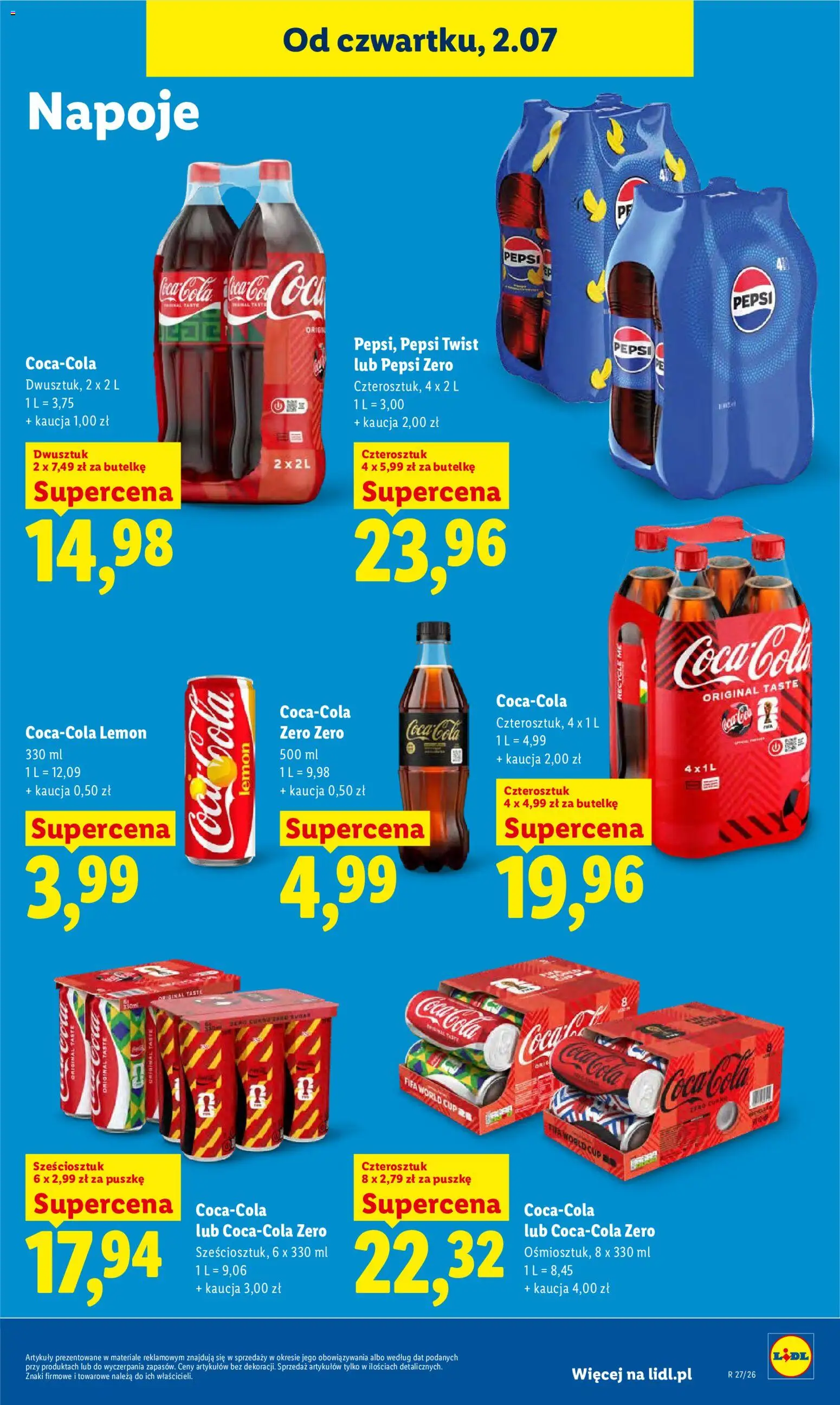Lidl Polsko leták od 02.07.2026 | Strana: 61 | Produkty: Pepsi, Pepsi Zero, Coca cola, Cola