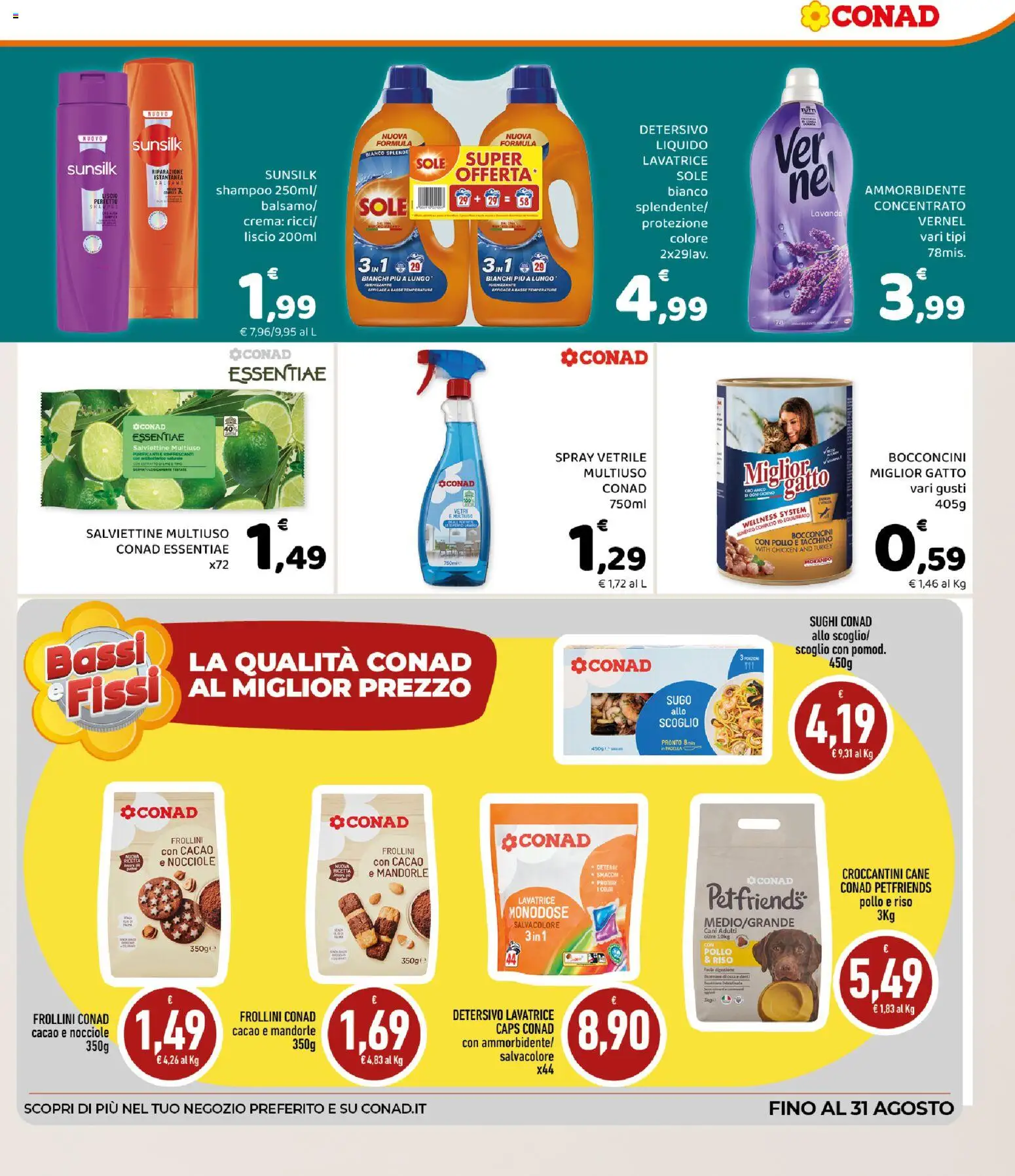 Volantino Conad del 08/07/2026 | Pagina: 5 | Prodotti: Ammorbidente, Pasta, Frollini, Sugo