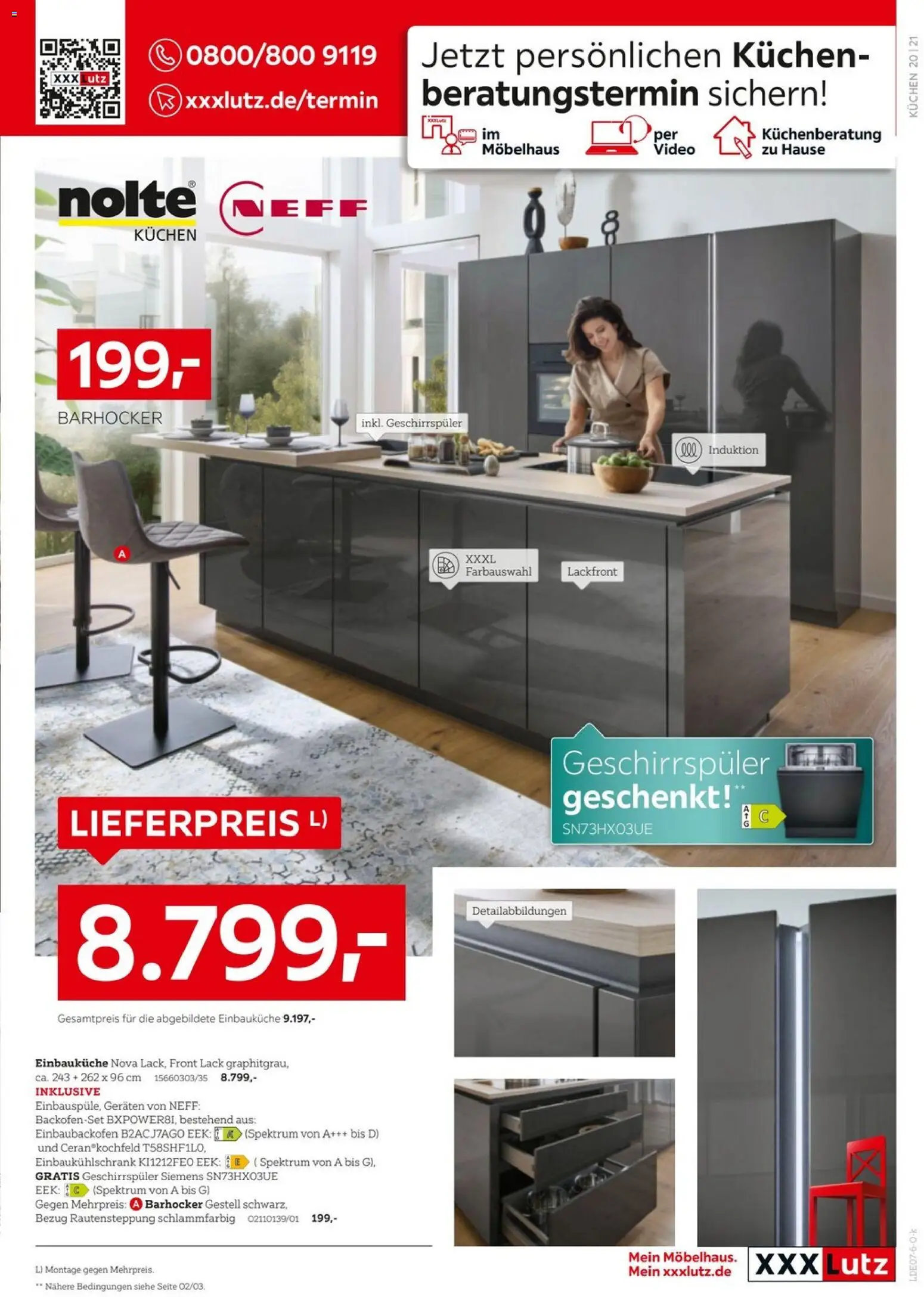 XXXLutz Nr. 1 bei Küchen – gültig ab 04.07.2026 | Seite: 21 | Produkte: Siemens, Geschirrspüler, Barhocker, Kochfeld