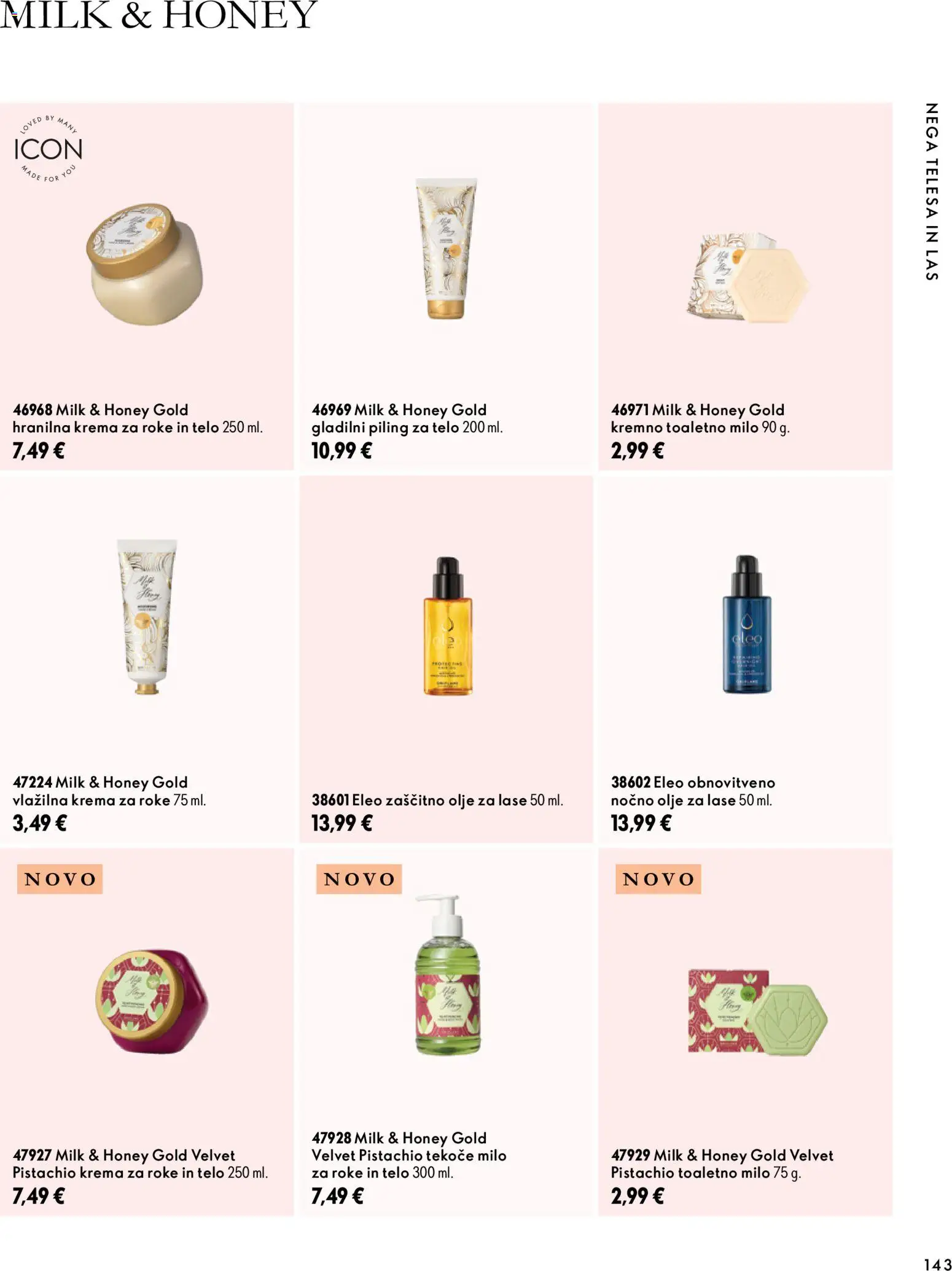 Novi Oriflame katalog ponudbe – veljaven od 07.10.2026 | Stran: 143 | Izdelki: Tekoče milo, Piling za telo, Krema, Piling