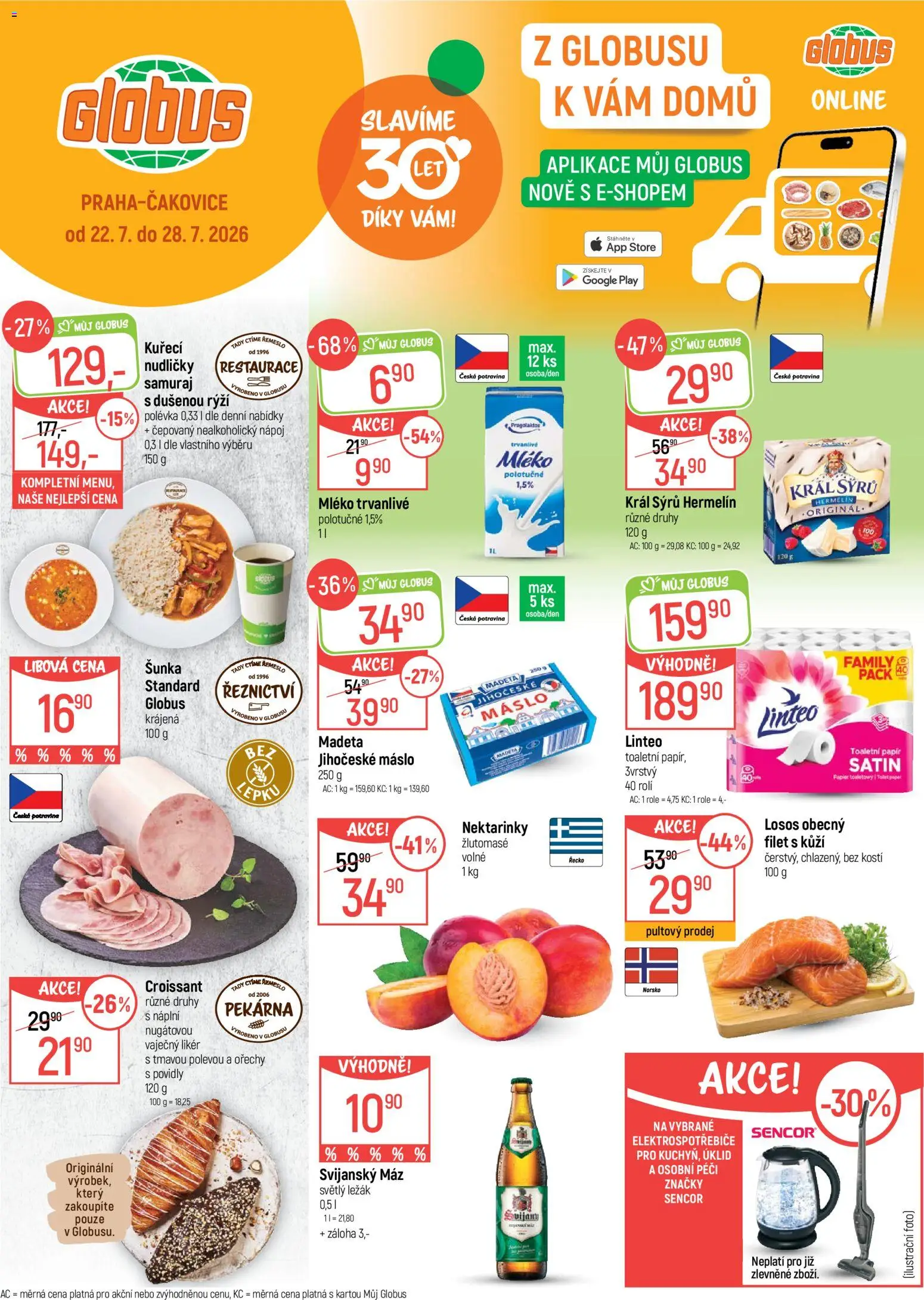 Globus leták od 22.07.2026 | Strana: 1 | Produkty: Máslo, Nektarinky, Svijanský Máz, Croissant