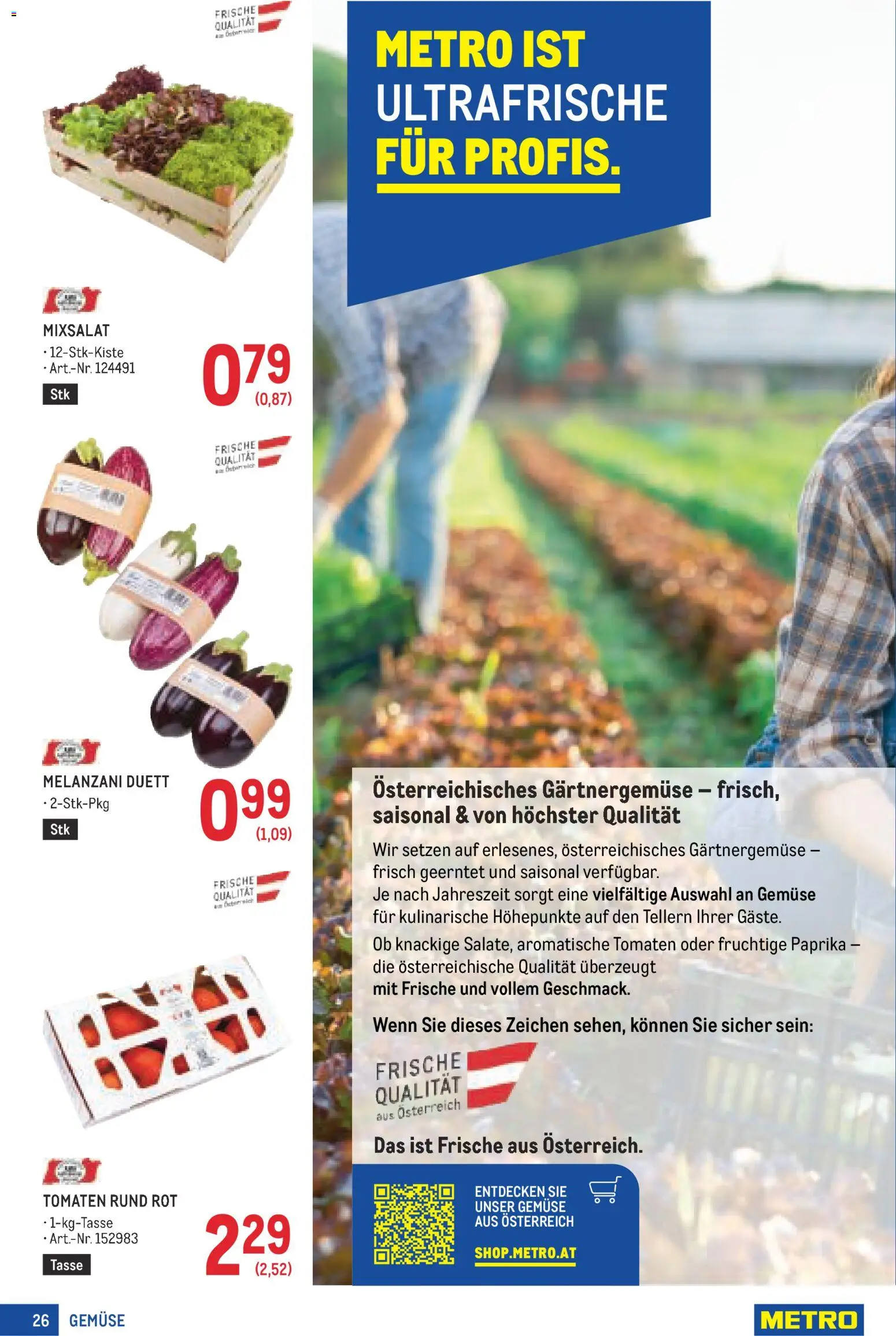 Metro angebote Profi gültig ab 11.06.2026 | Seite: 26 | Produkte: Gemüse, Tomaten