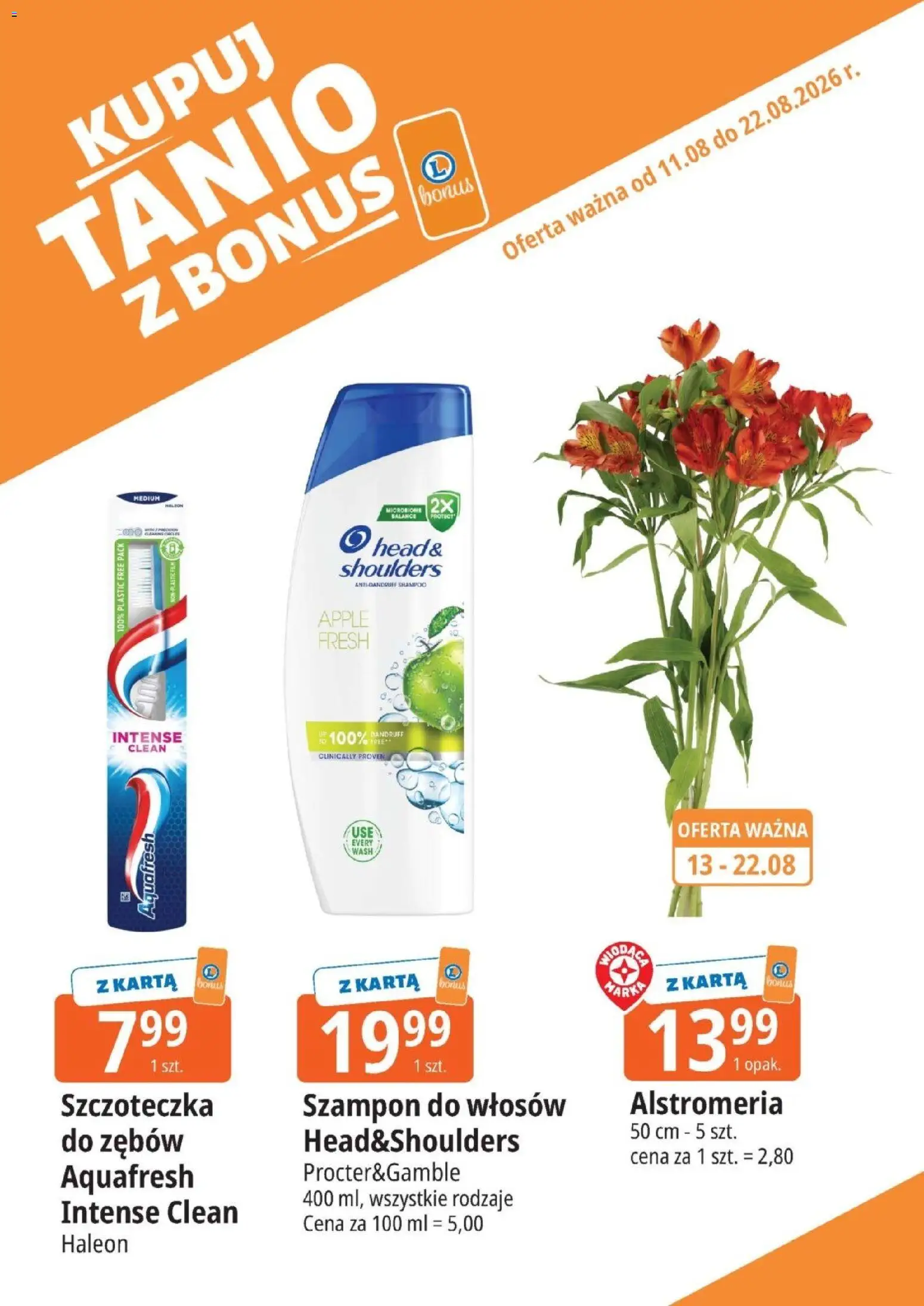 E.Leclerc gazetka - Kupuj Tanio Z Bonus od 11.08.2026 | Strona: 3 | Produkty: Karta, Szampon do włosów, Head & Shoulders, Szampon