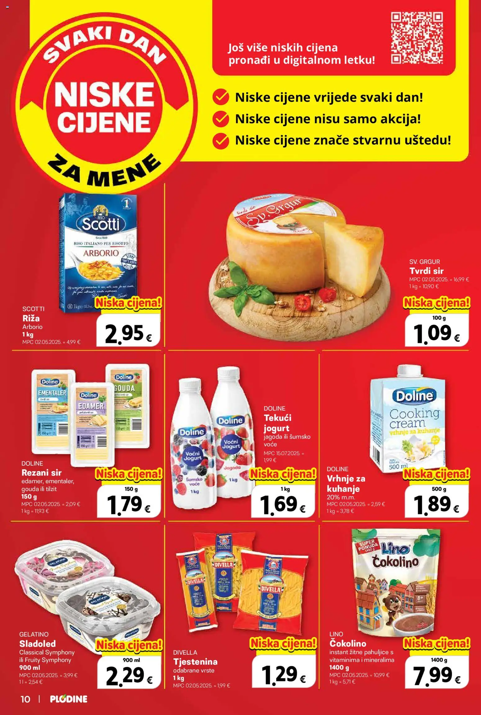 Plodine katalog | vrijedi od 10.09.2026 | Stranica: 10 | Proizvodi: Šumsko voće, Tekuci jogurt, Pasta, Tvrdi sir