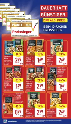 TRADER JOE'S Nüsse Cashewkerne, Geröstet und ungesalzen; versch. Sorten; 200-g-Beutel (kg = 14,95) ab 05.10.2026 gültig | Seite: 6 | Produkte: Cashew, Paprika, Chili, Nüsse