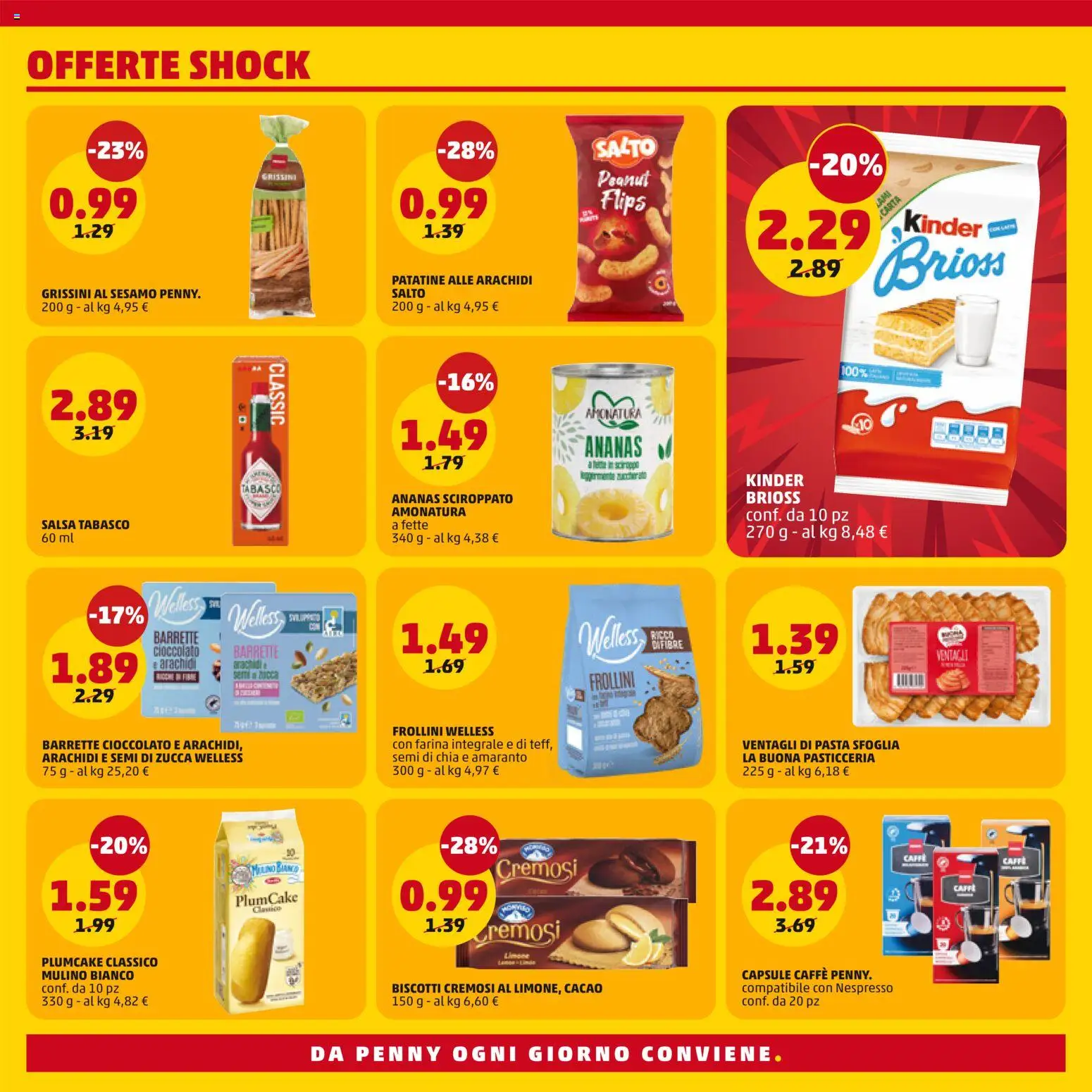 Volantino PENNY del 09/07/2026 | Pagina: 4 | Prodotti: Pasta, Arachidi, Cacao, Frollini